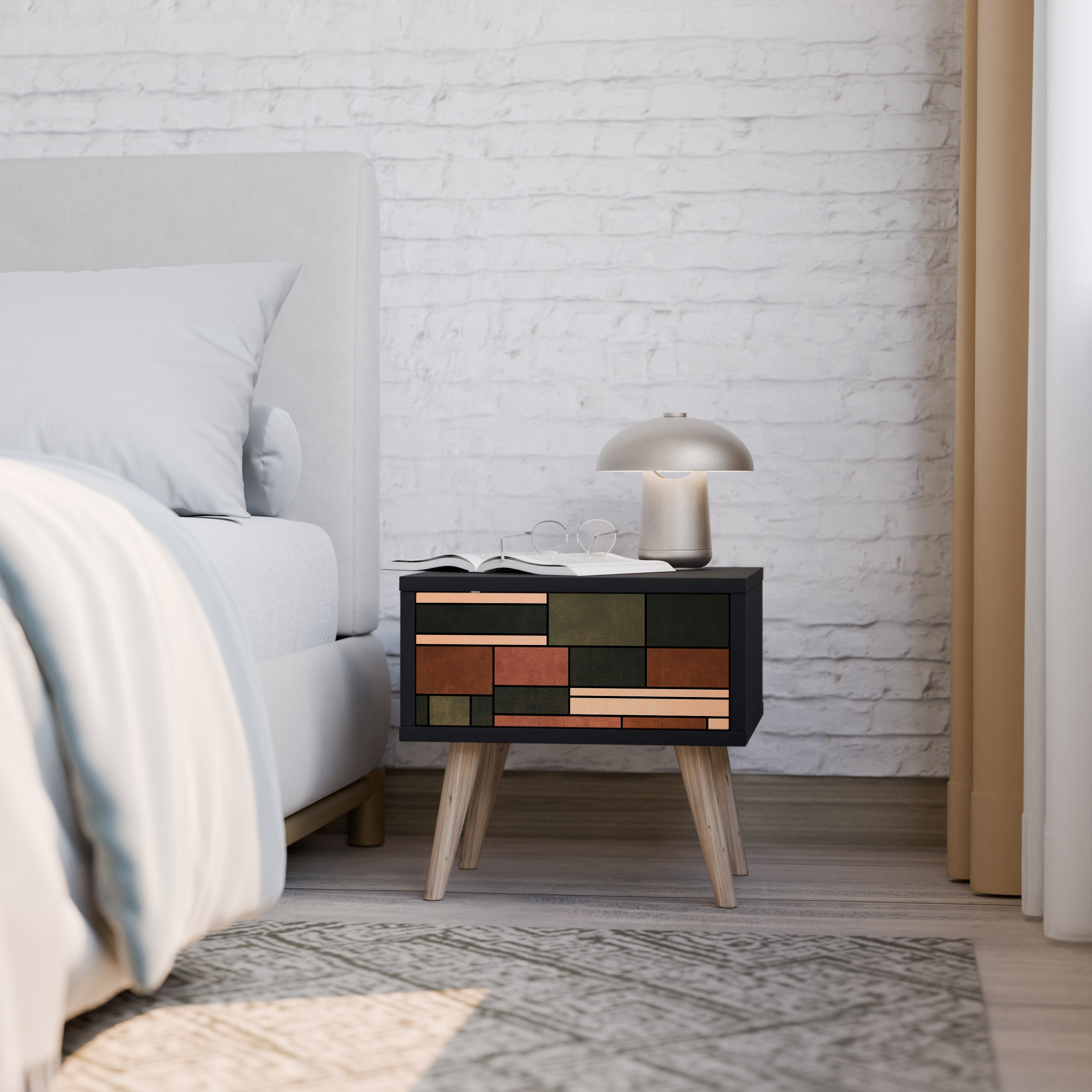 FIGURES OF NATURE Nightstand in Black Finish