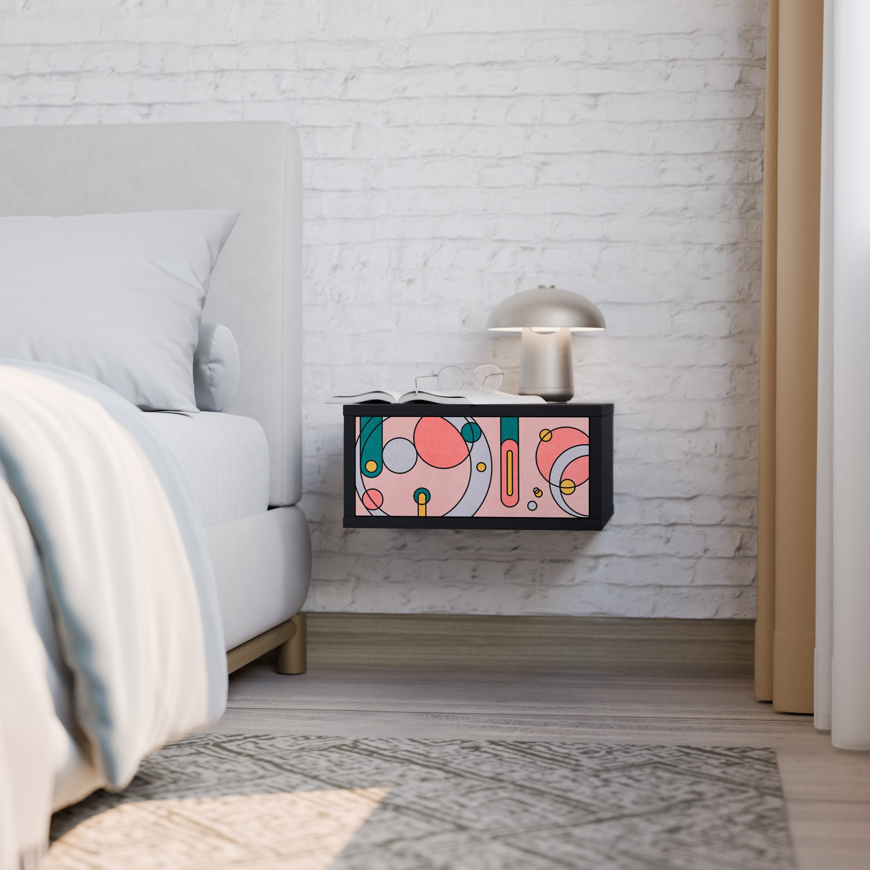 GOSSAMER ECHOES Nightstand in Black Finish