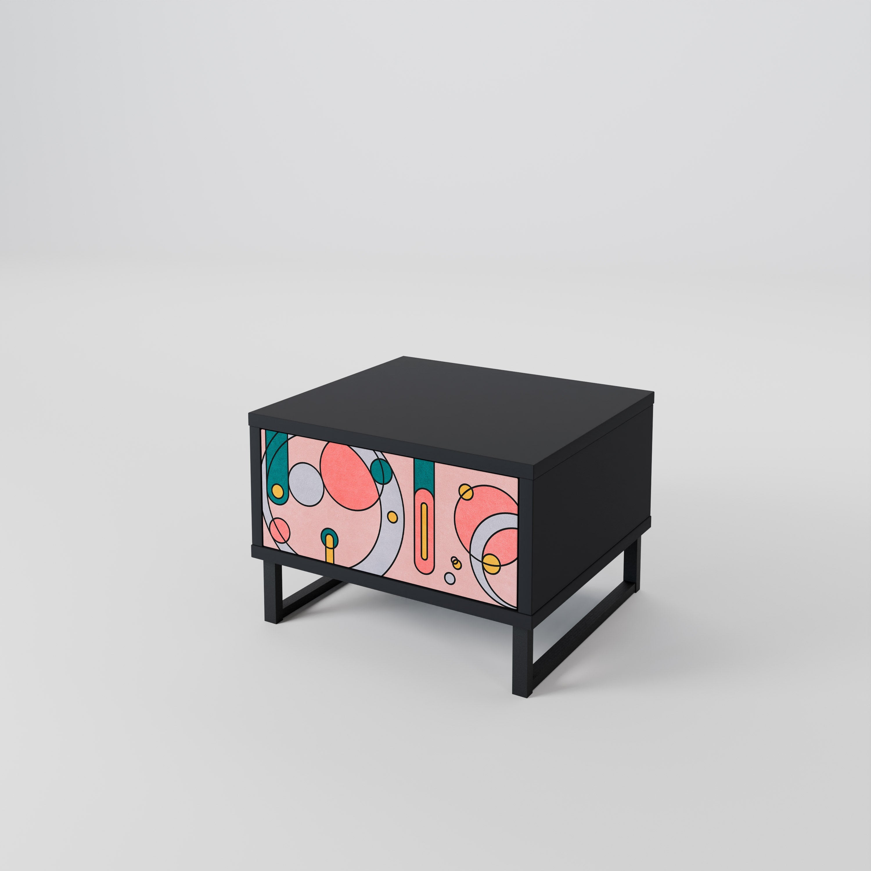 GOSSAMER ECHOES Nightstand in Black Finish
