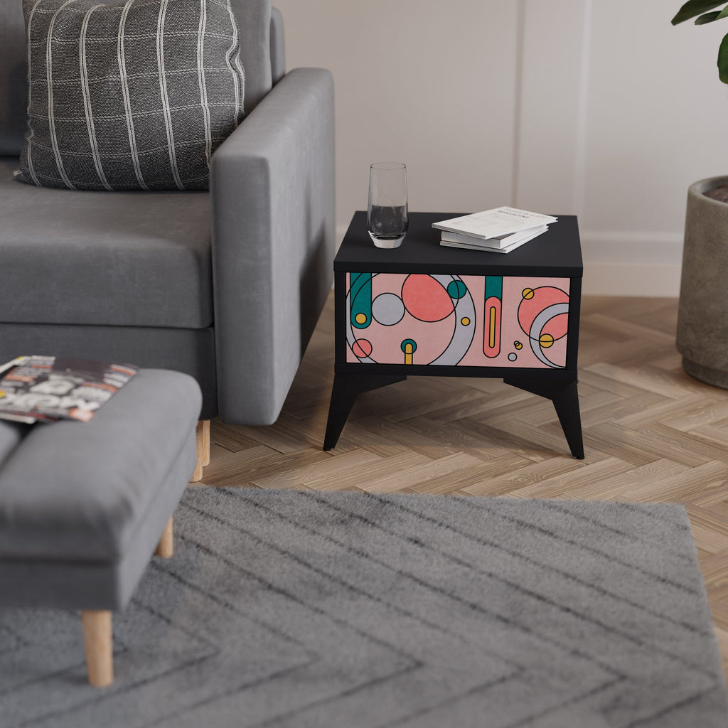 Table de chevet GOSSAMER ECHOES en finition noire