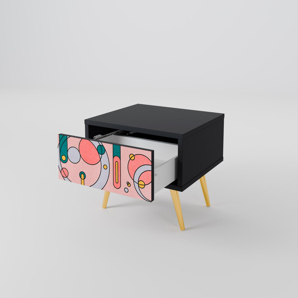 Table de chevet GOSSAMER ECHOES en finition noire