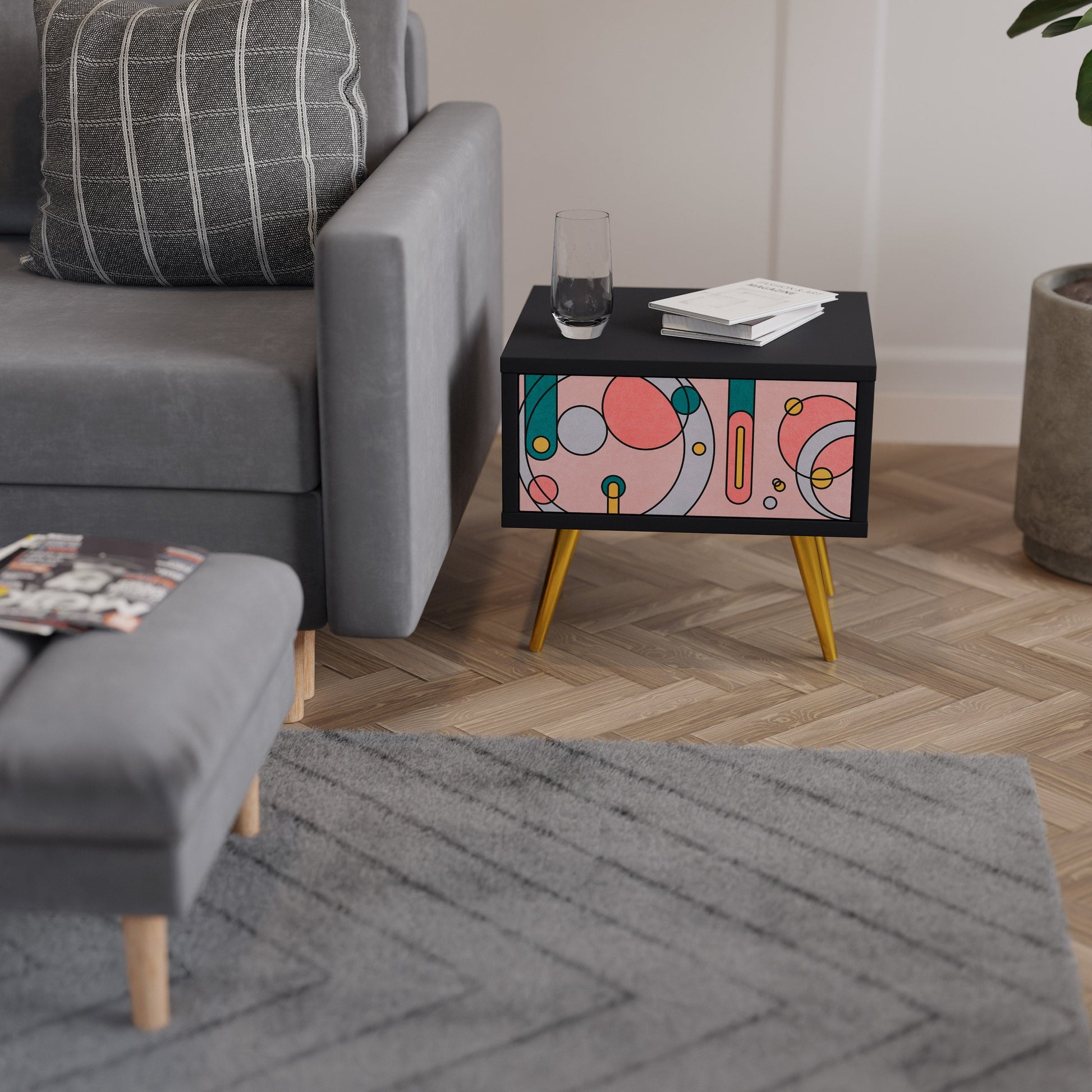 Table de chevet GOSSAMER ECHOES en finition noire
