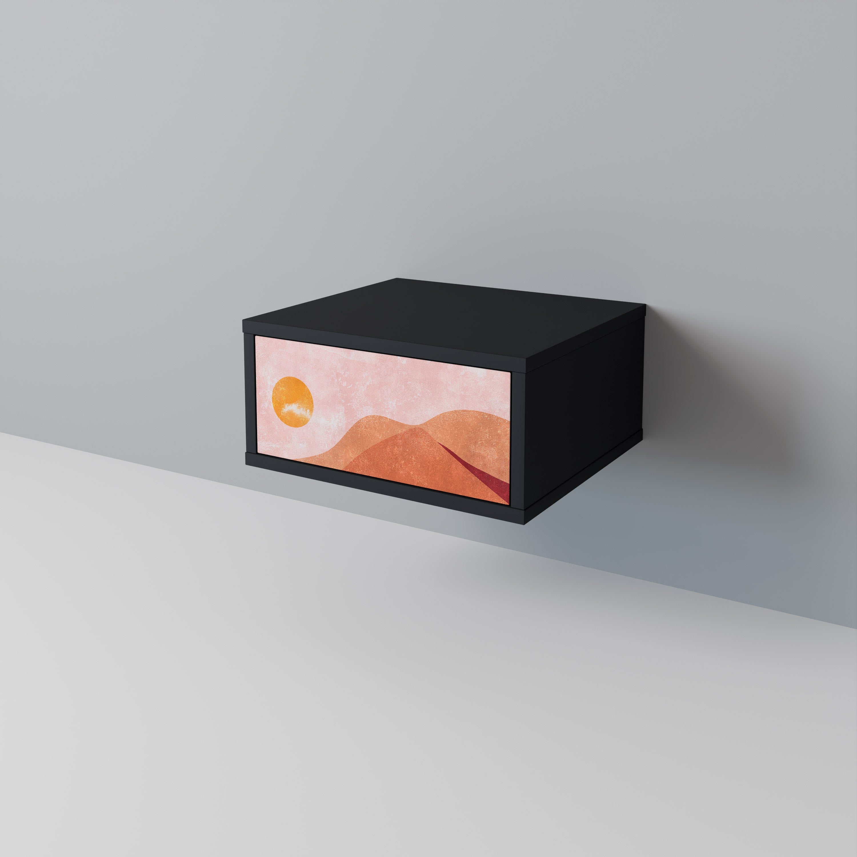 LUMINOUS SUNLIGHT Nightstand in Black Finish