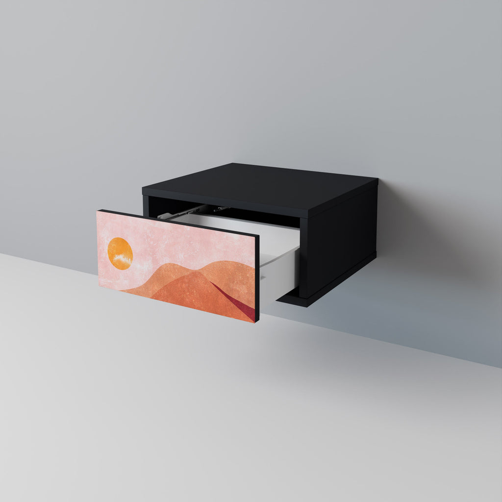 Table de chevet LUMINOUS SUNLIGHT en finition noire