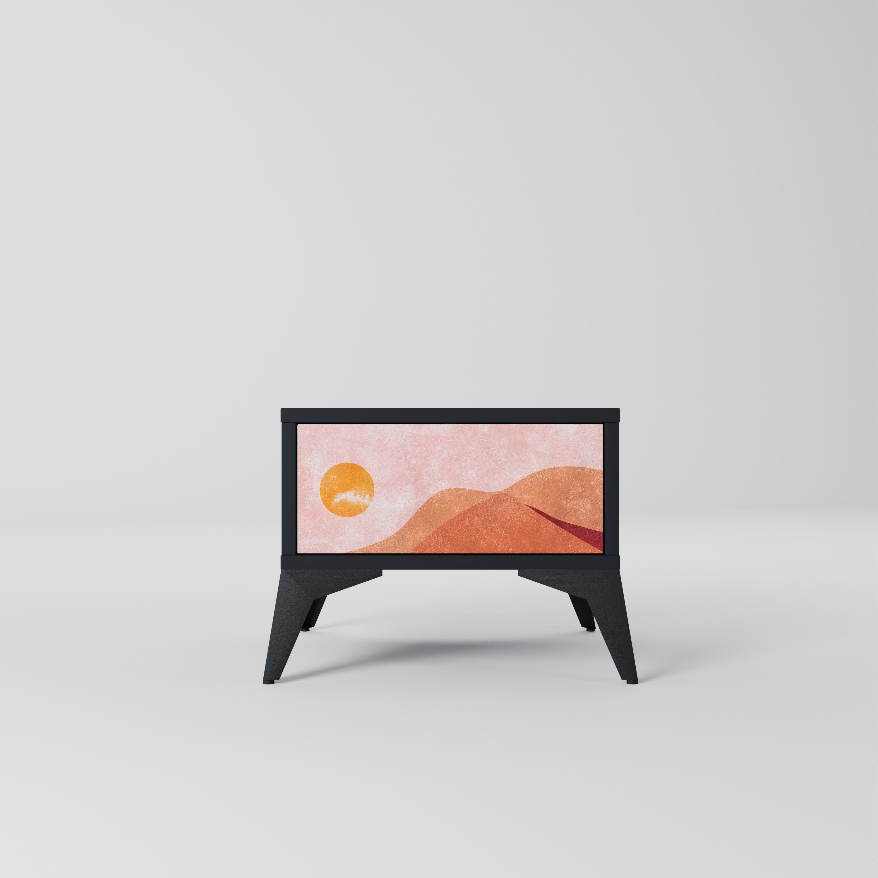 Table de chevet LUMINOUS SUNLIGHT en finition noire