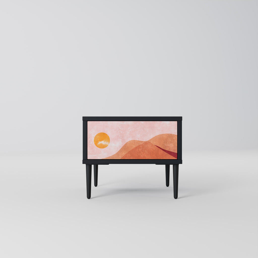 Table de chevet LUMINOUS SUNLIGHT en finition noire