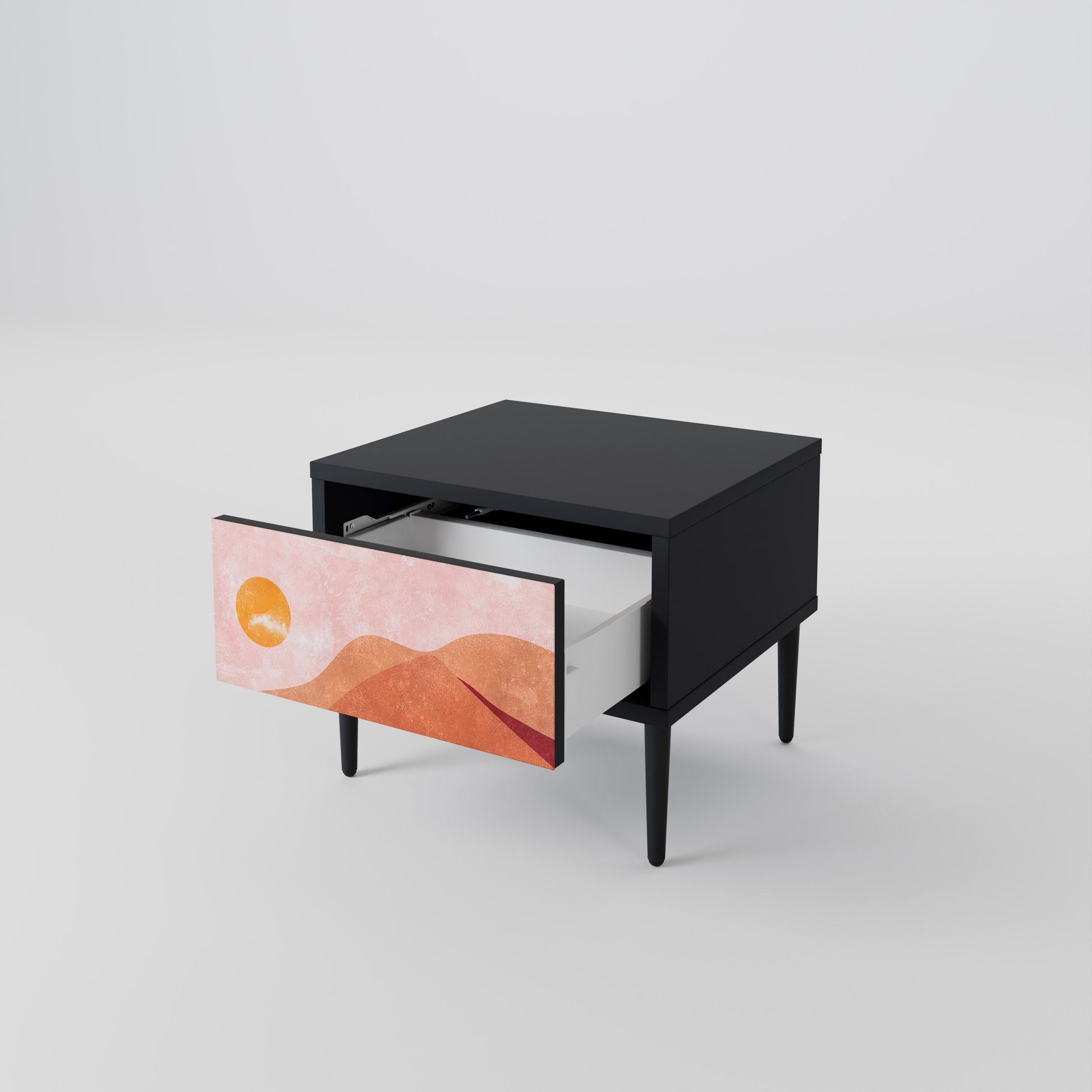 Table de chevet LUMINOUS SUNLIGHT en finition noire