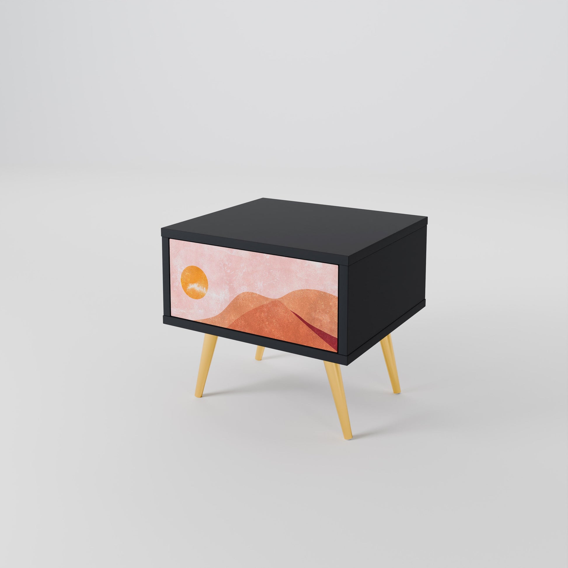 Table de chevet LUMINOUS SUNLIGHT en finition noire