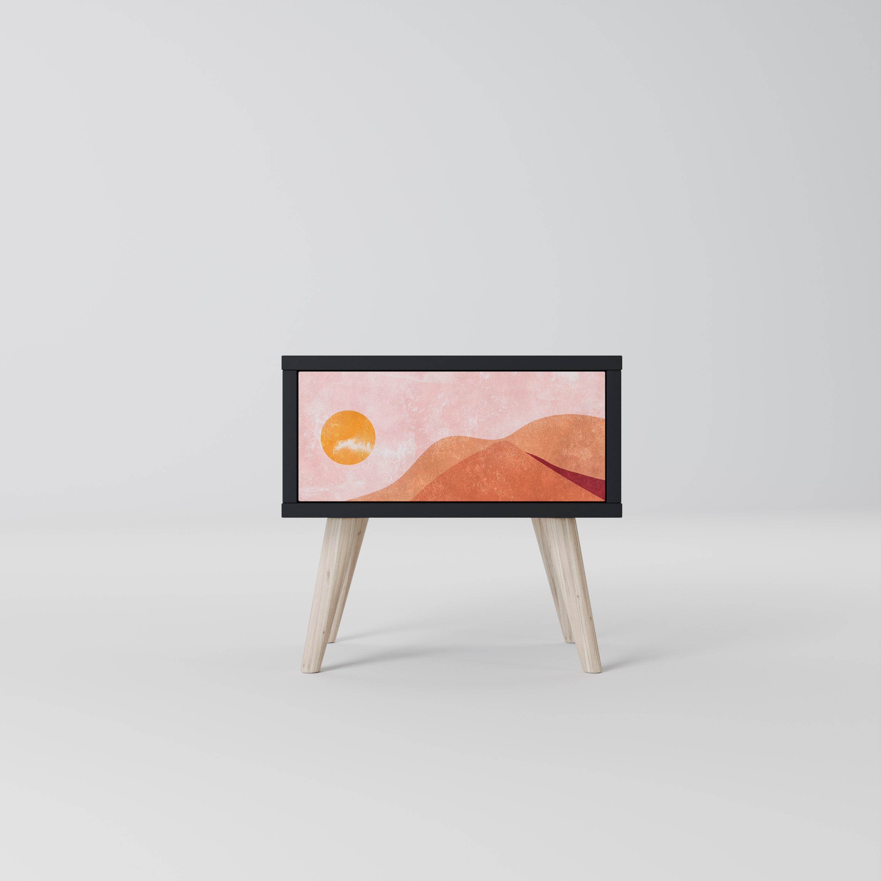 Table de chevet LUMINOUS SUNLIGHT en finition noire