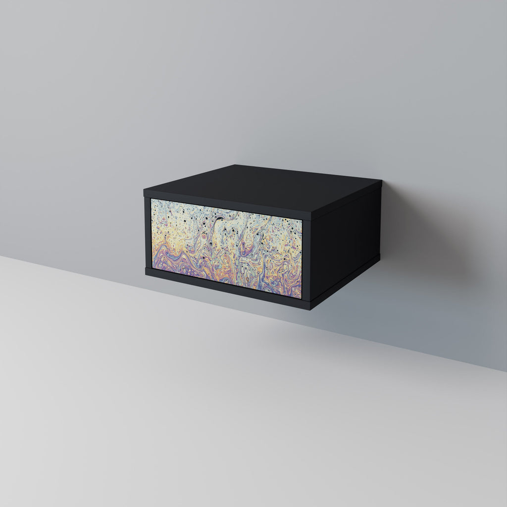 Table de chevet MOSAIC OF COLORS en finition noire