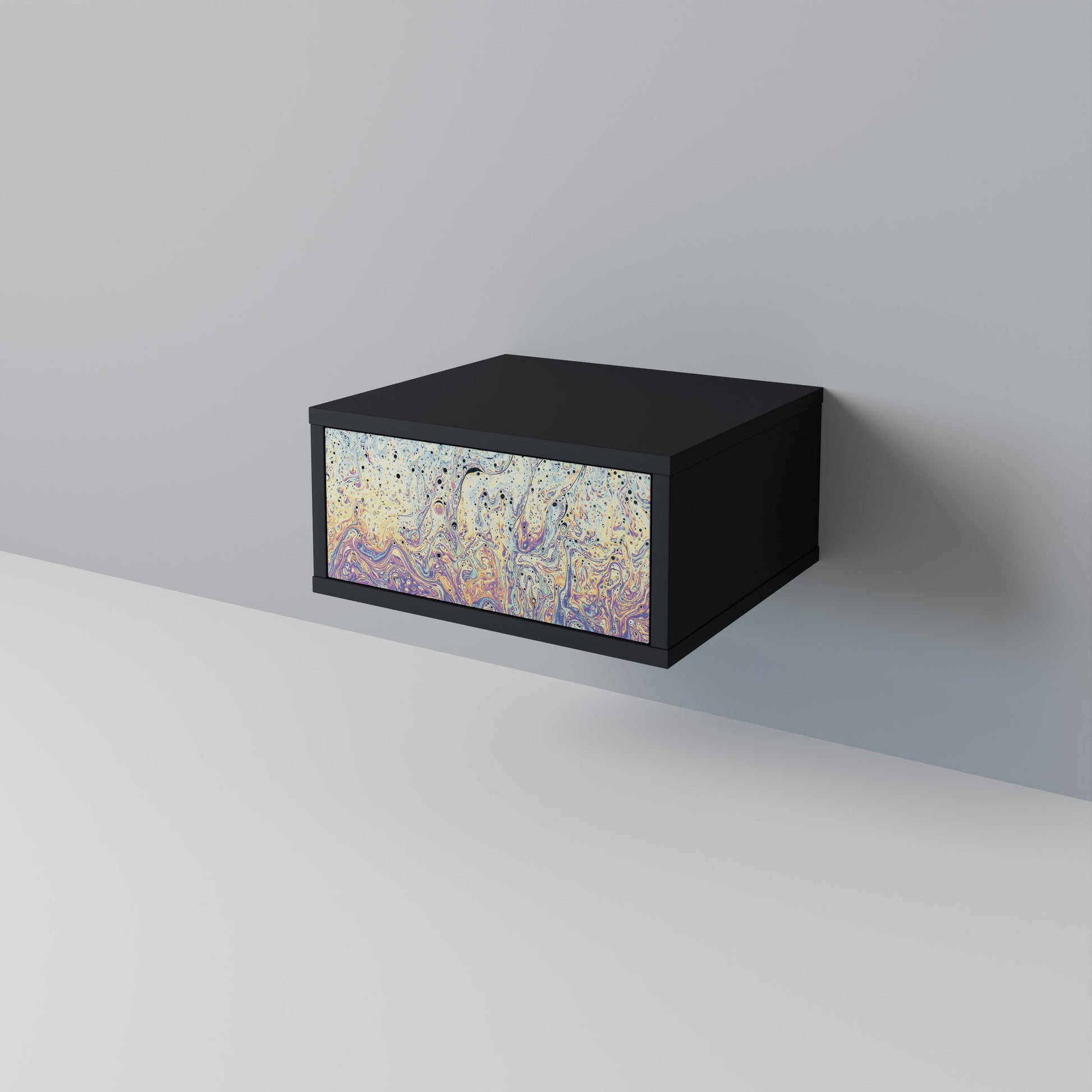 Table de chevet MOSAIC OF COLORS en finition noire