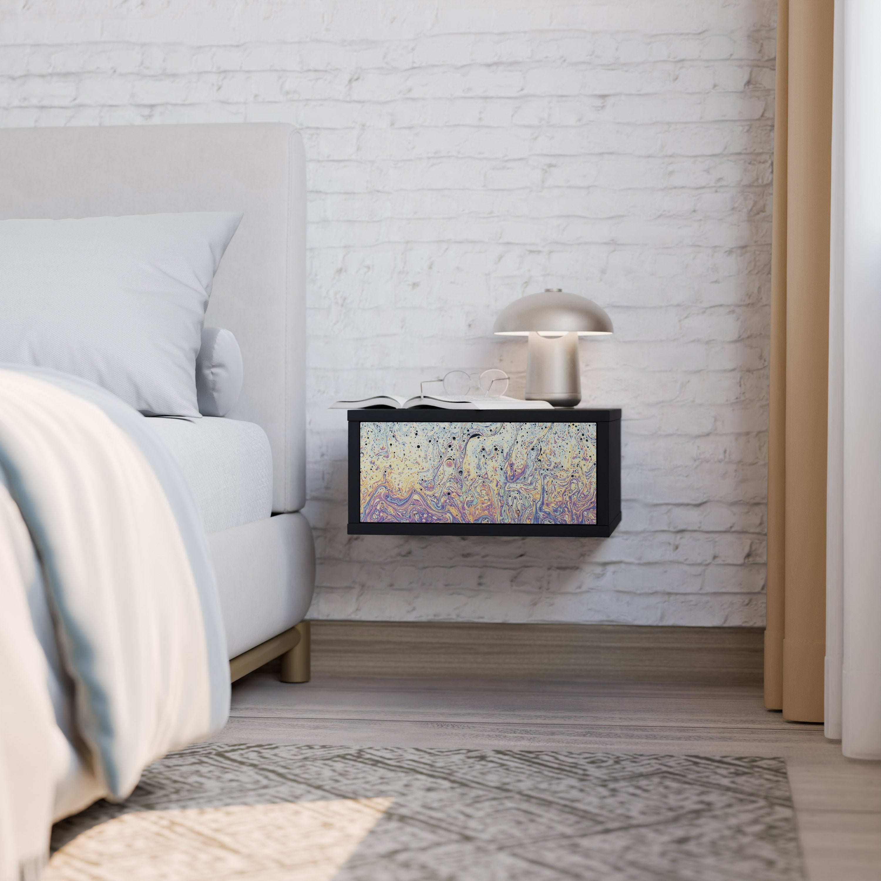 MOSAIC OF COLORS Nightstand in Black Finish