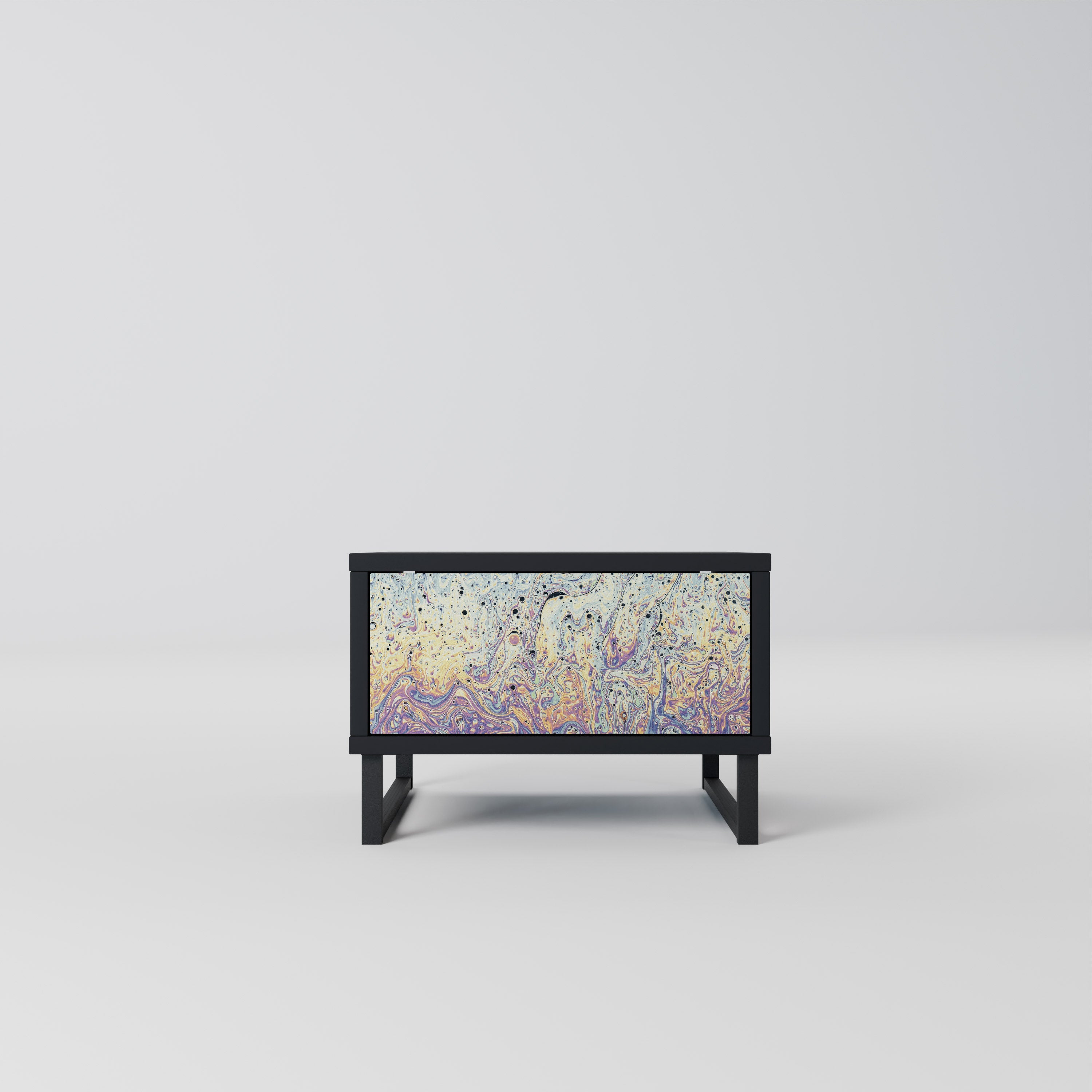 Table de chevet MOSAIC OF COLORS en finition noire