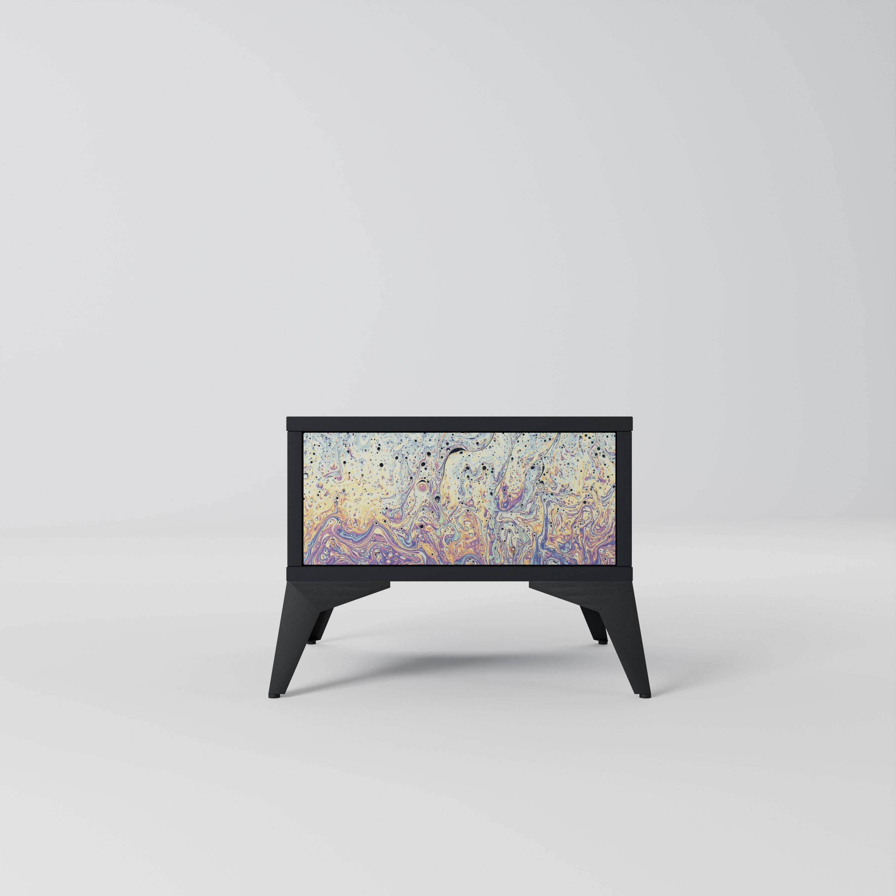 Table de chevet MOSAIC OF COLORS en finition noire