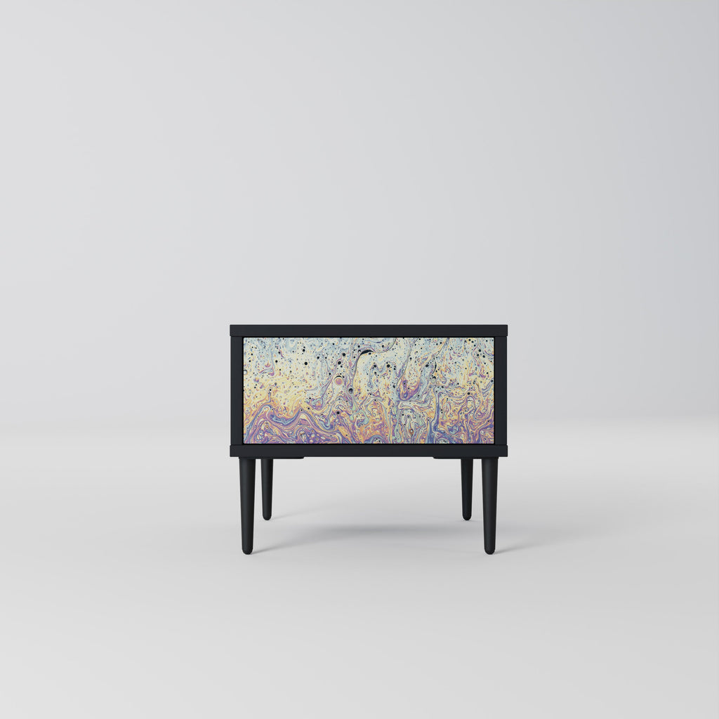 Table de chevet MOSAIC OF COLORS en finition noire
