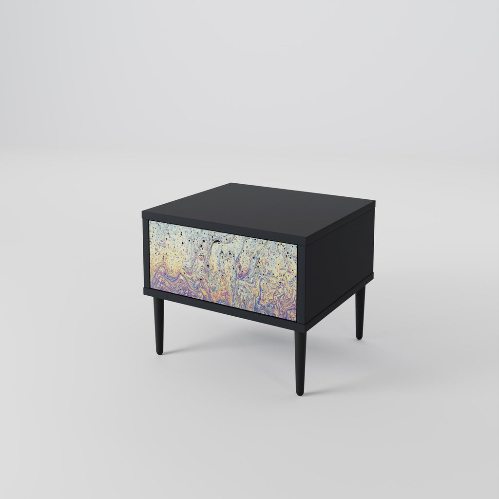 Table de chevet MOSAIC OF COLORS en finition noire