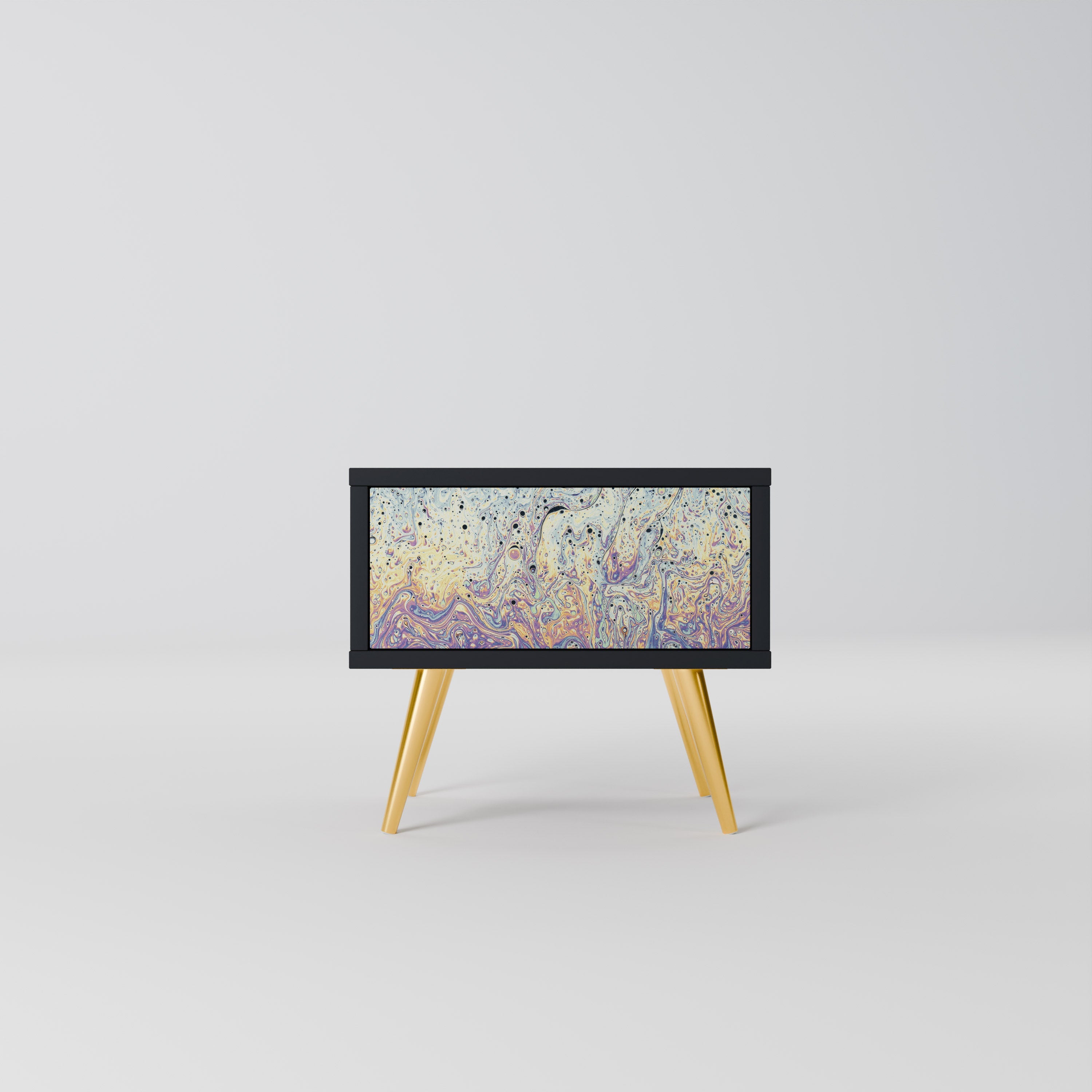 Table de chevet MOSAIC OF COLORS en finition noire