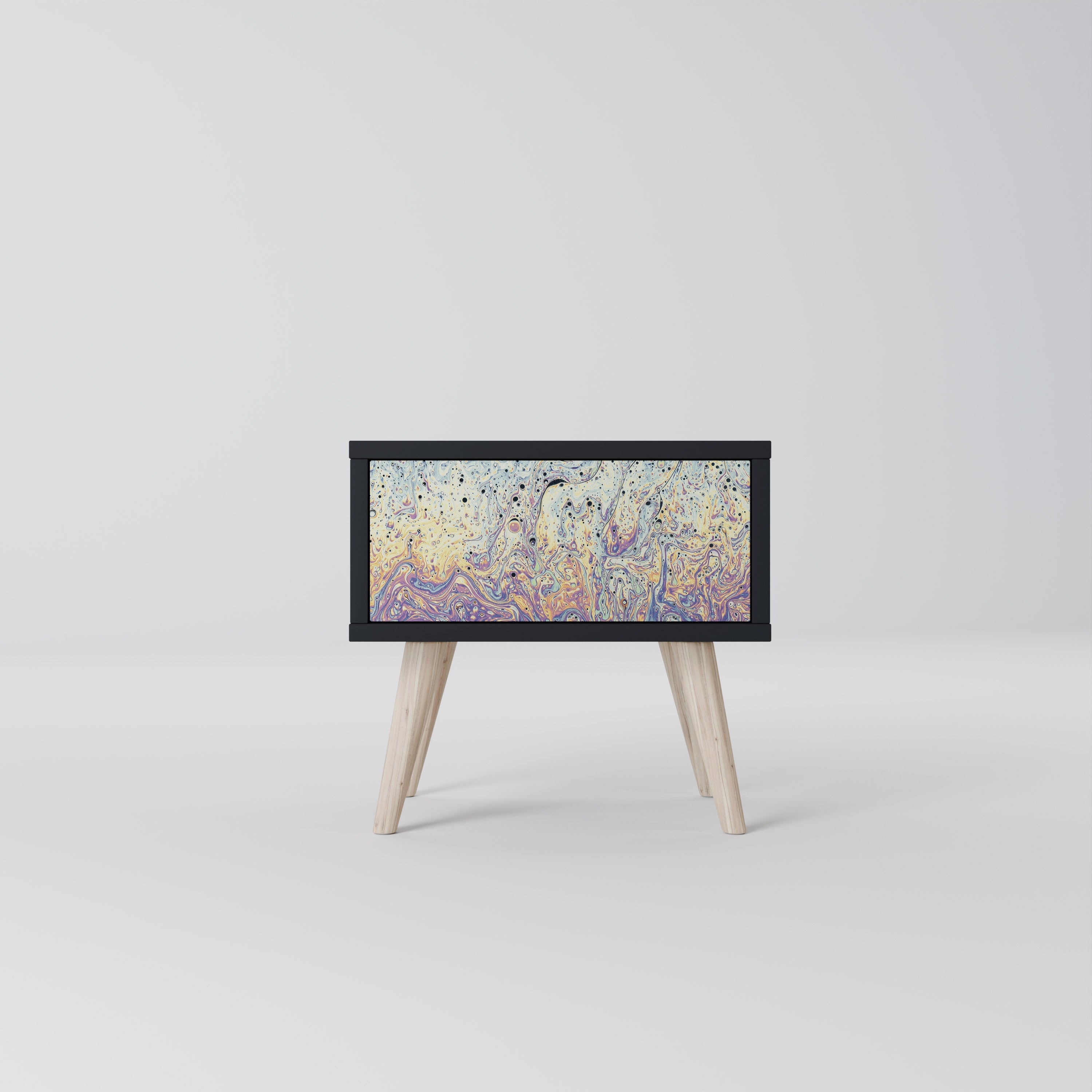 Table de chevet MOSAIC OF COLORS en finition noire