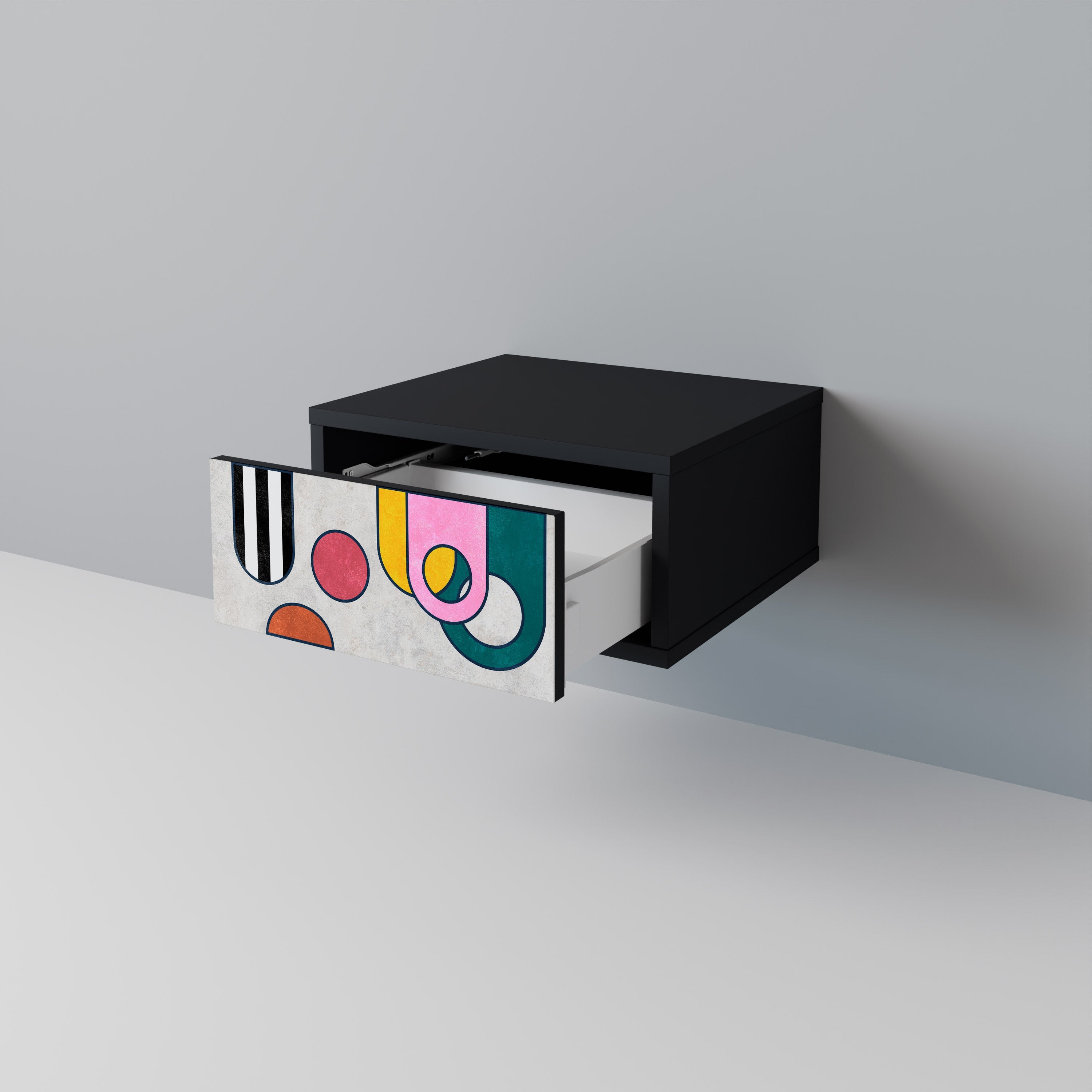 COOL STORY Nightstand in Black Finish