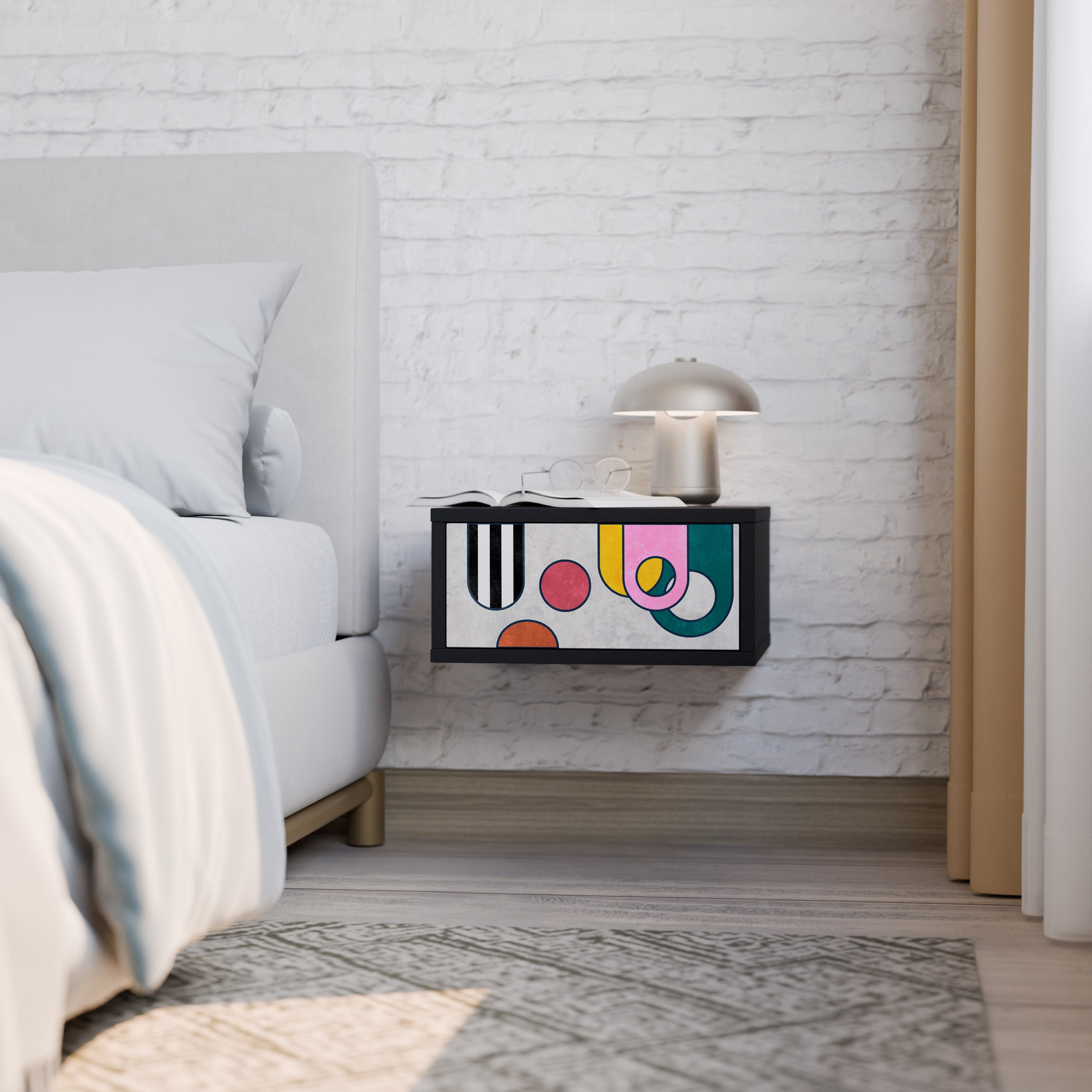 COOL STORY Nightstand in Black Finish