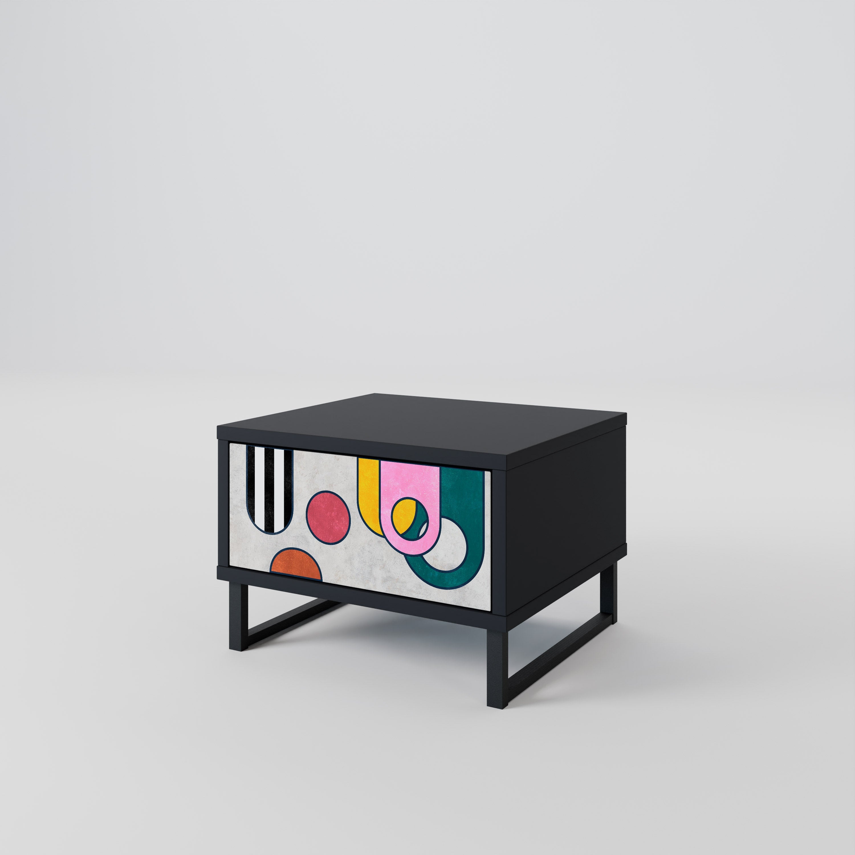 COOL STORY Nightstand in Black Finish
