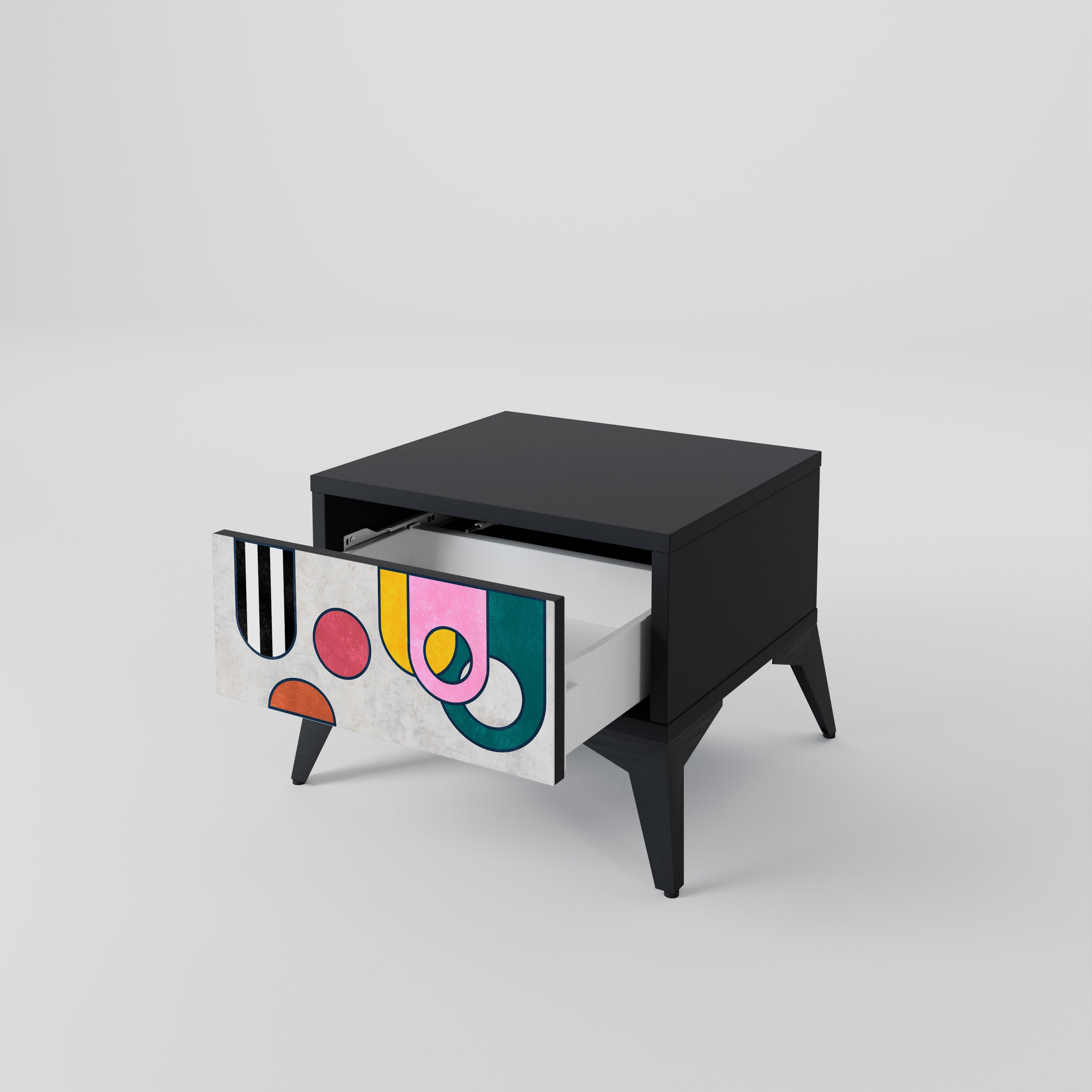 COOL STORY Nightstand in Black Finish