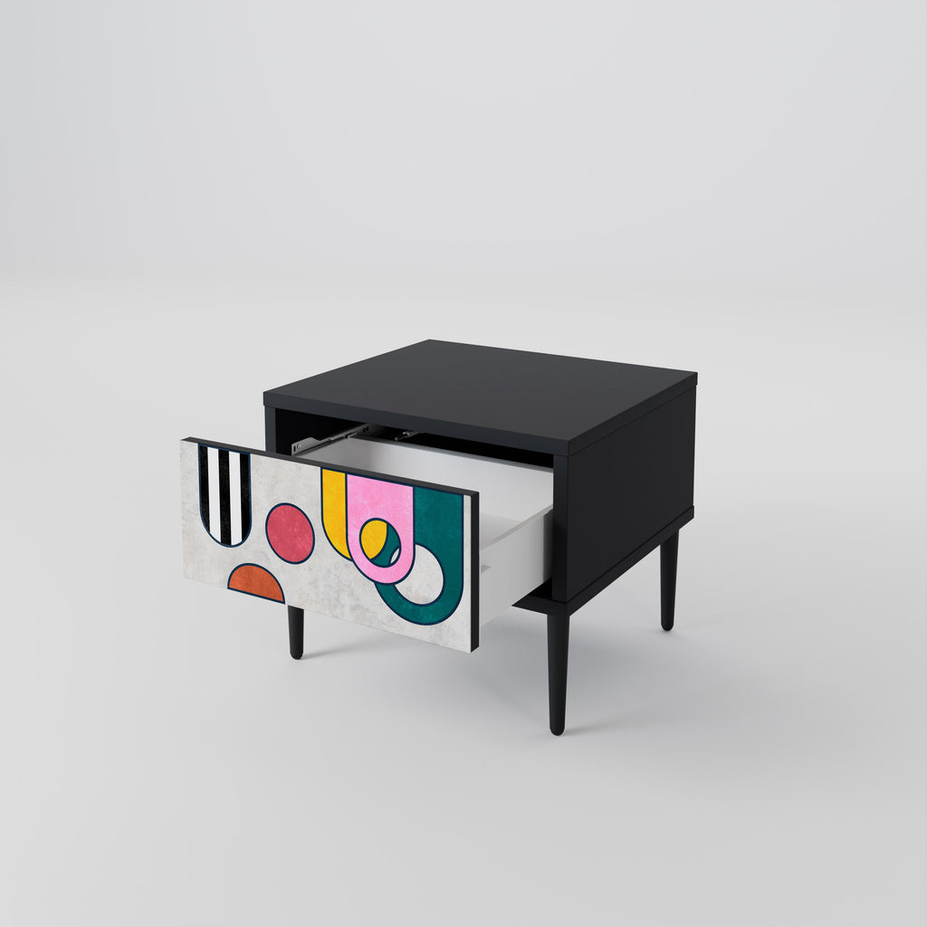 Table de chevet COOL STORY en finition noire