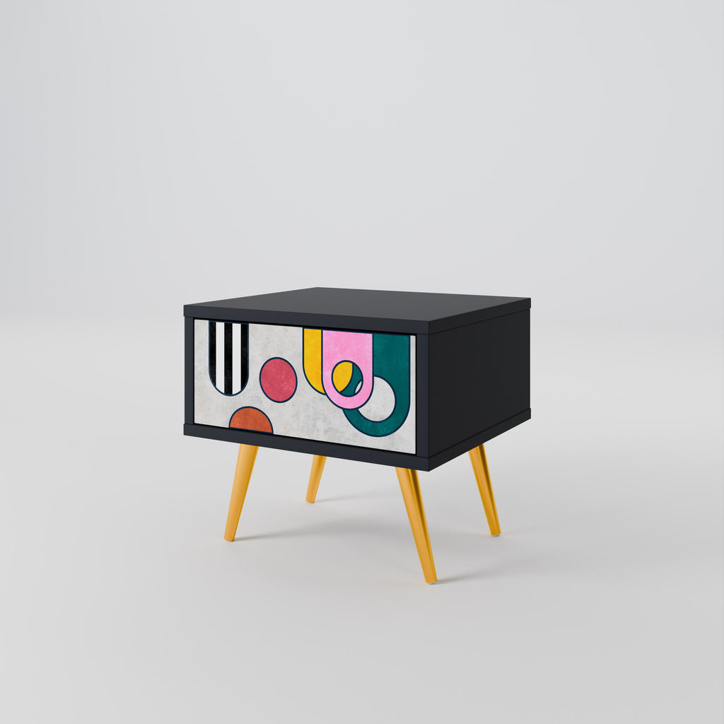 Table de chevet COOL STORY en finition noire