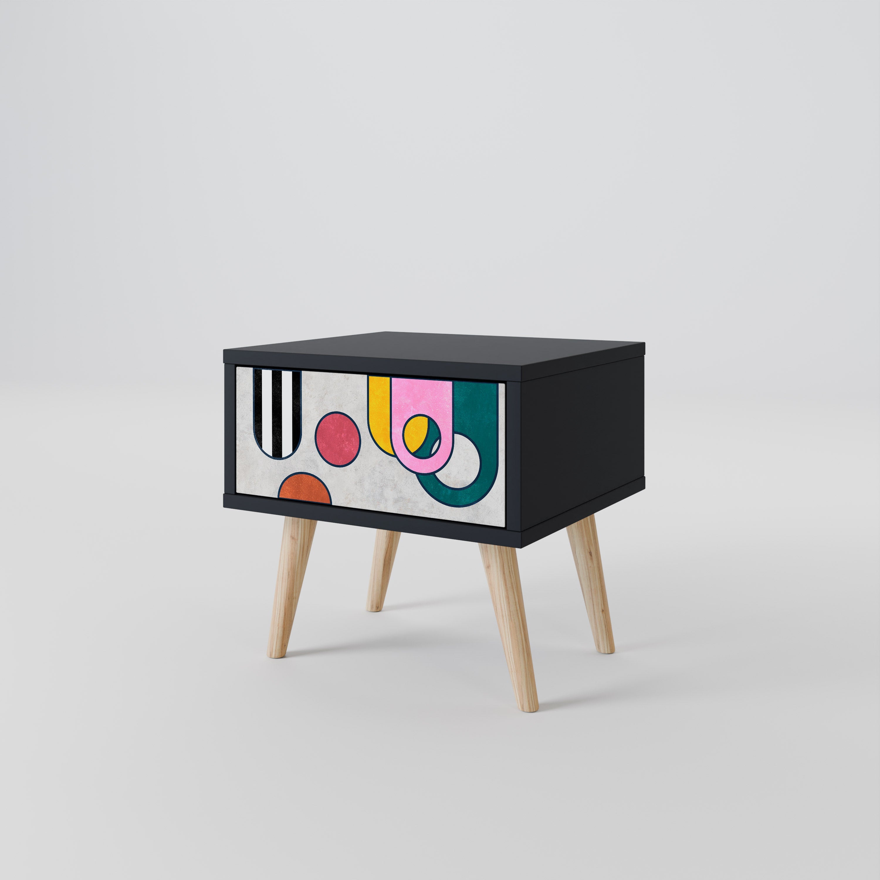 COOL STORY Nightstand in Black Finish