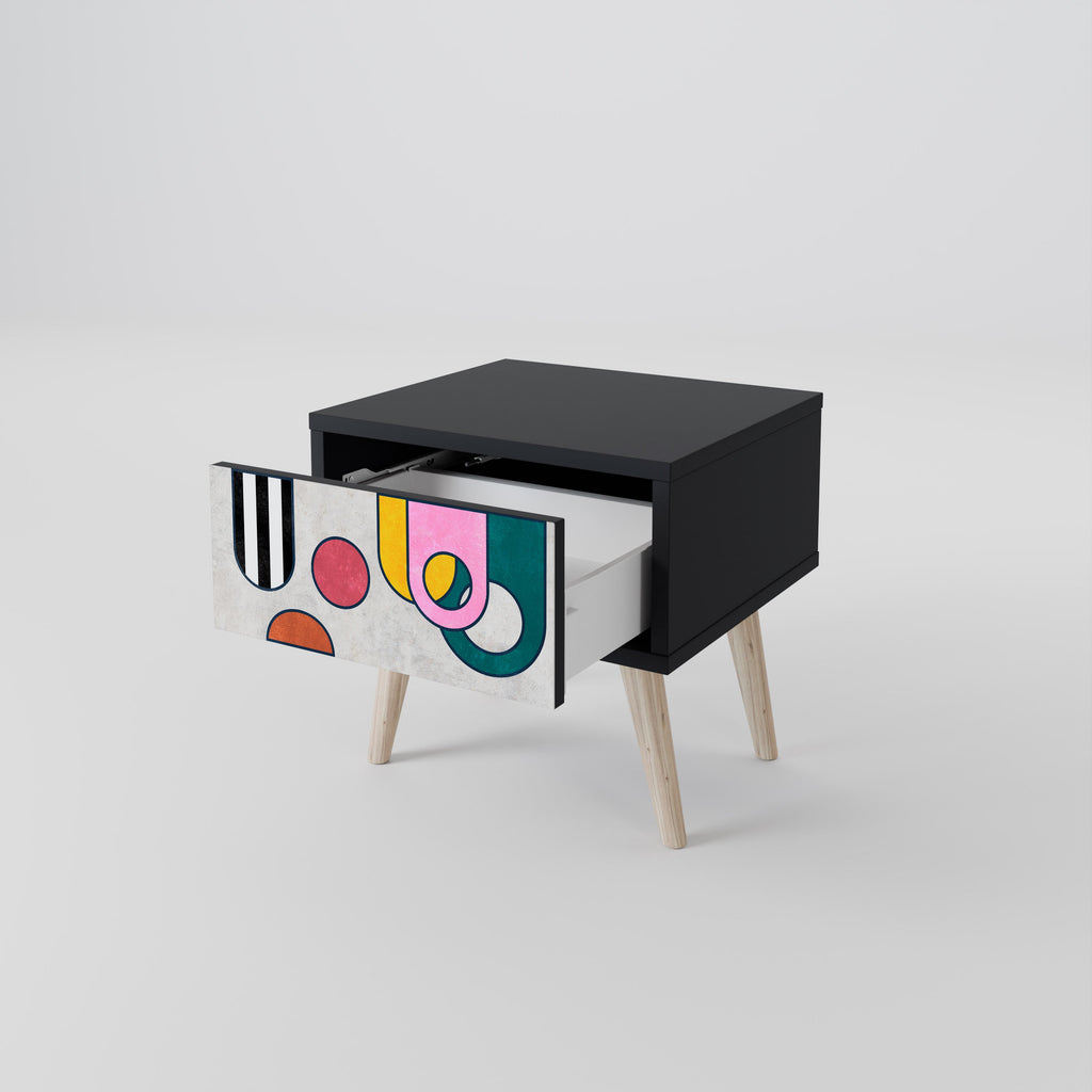 Table de chevet COOL STORY en finition noire