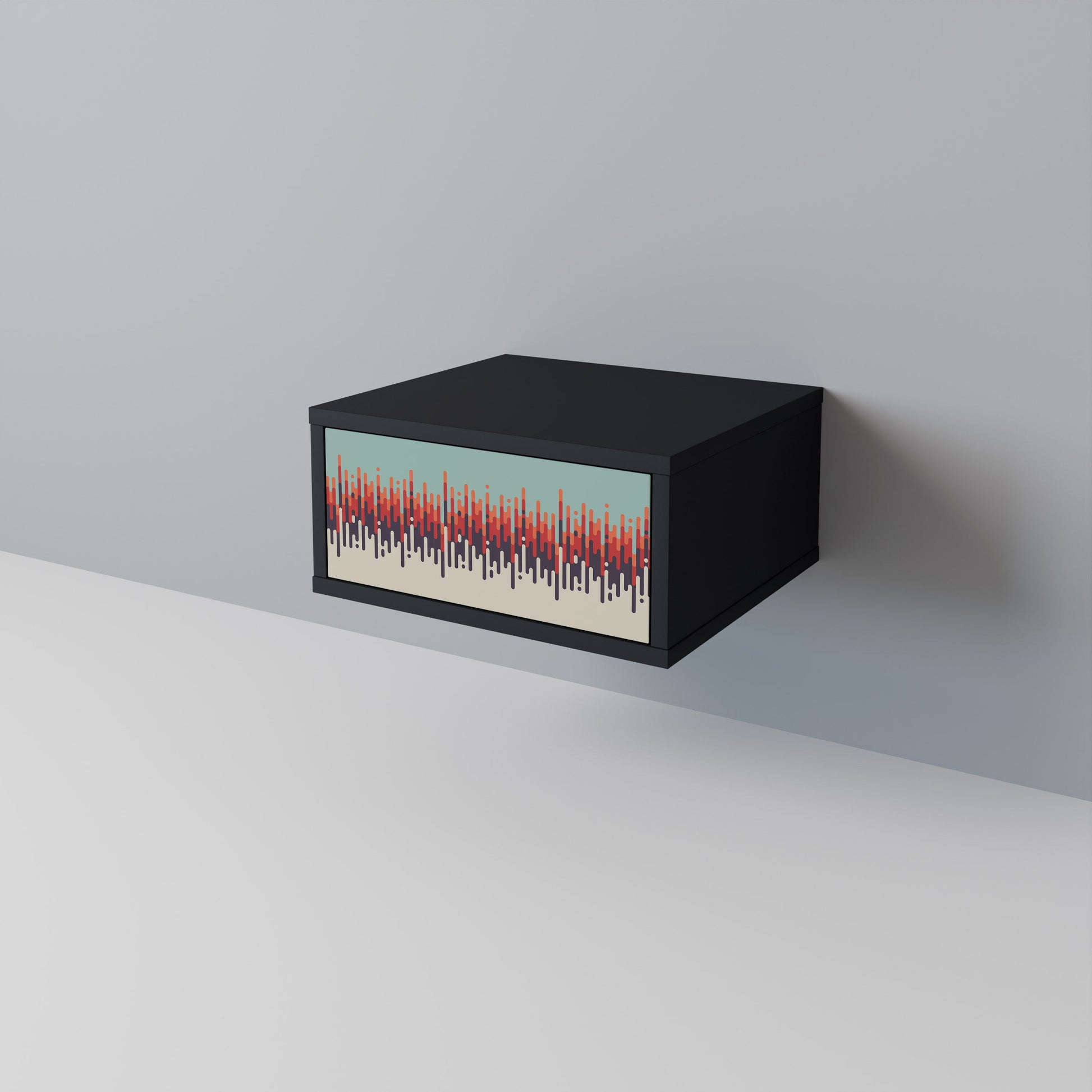 Table de chevet CHROMA CONTOURS en finition noire