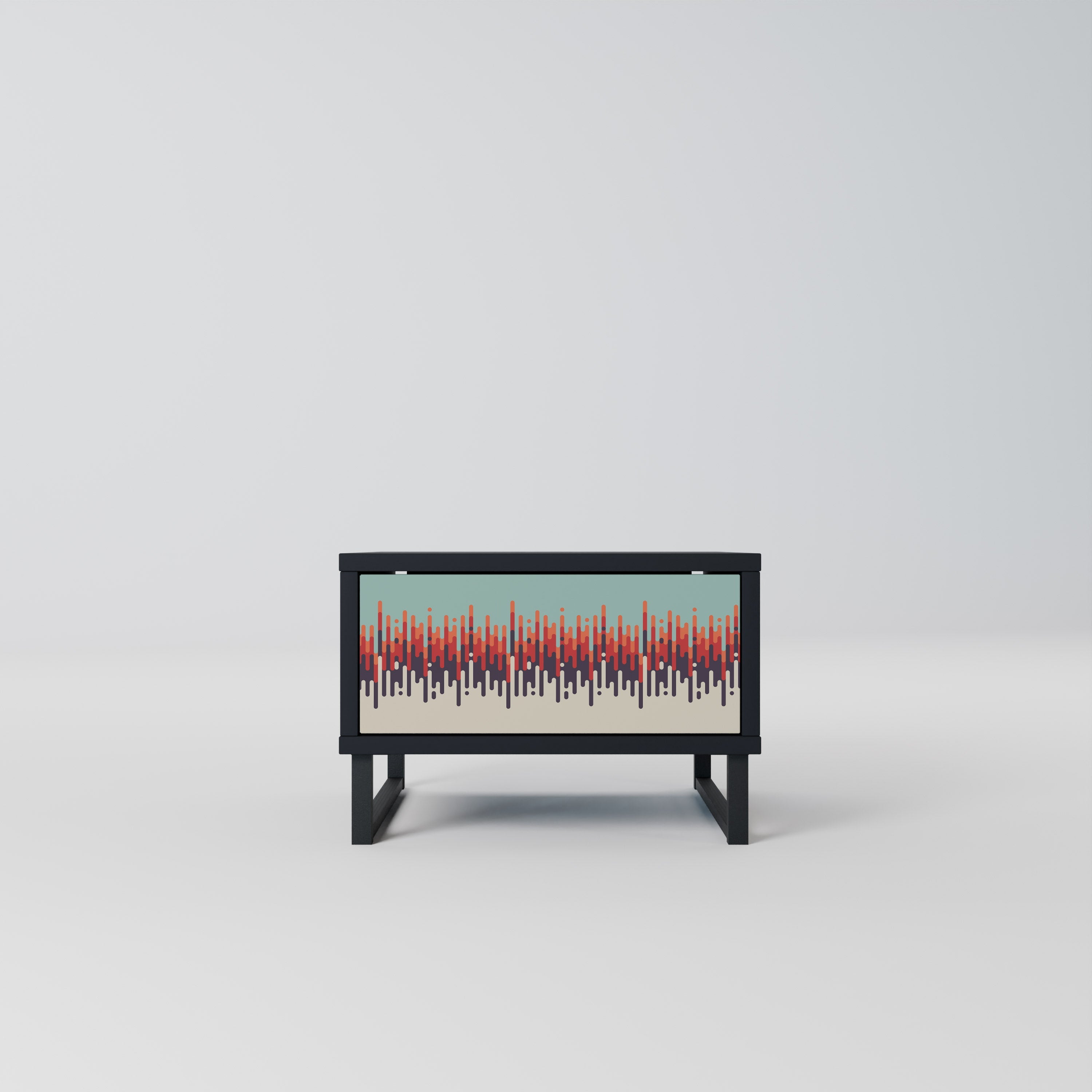 Table de chevet CHROMA CONTOURS en finition noire