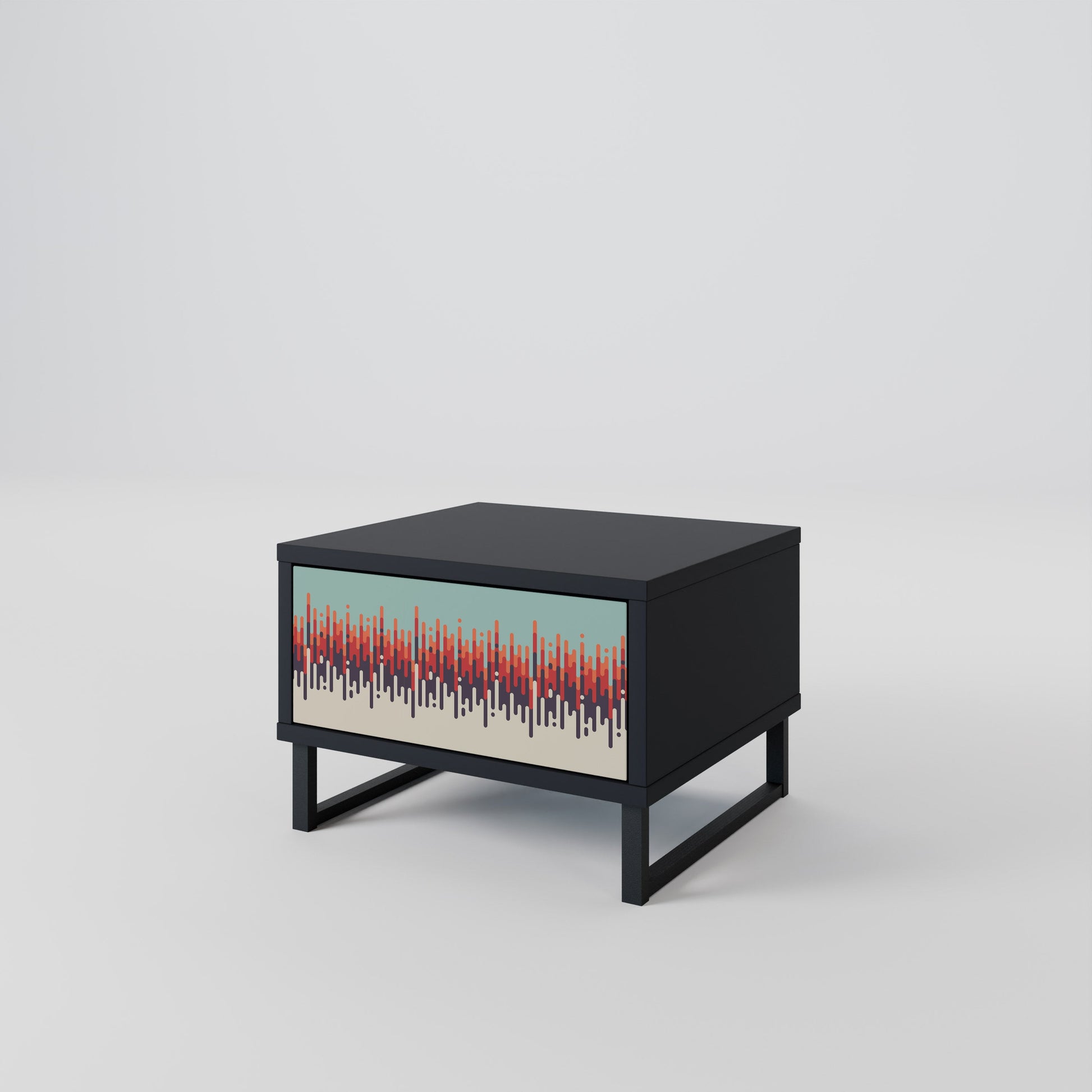 Table de chevet CHROMA CONTOURS en finition noire