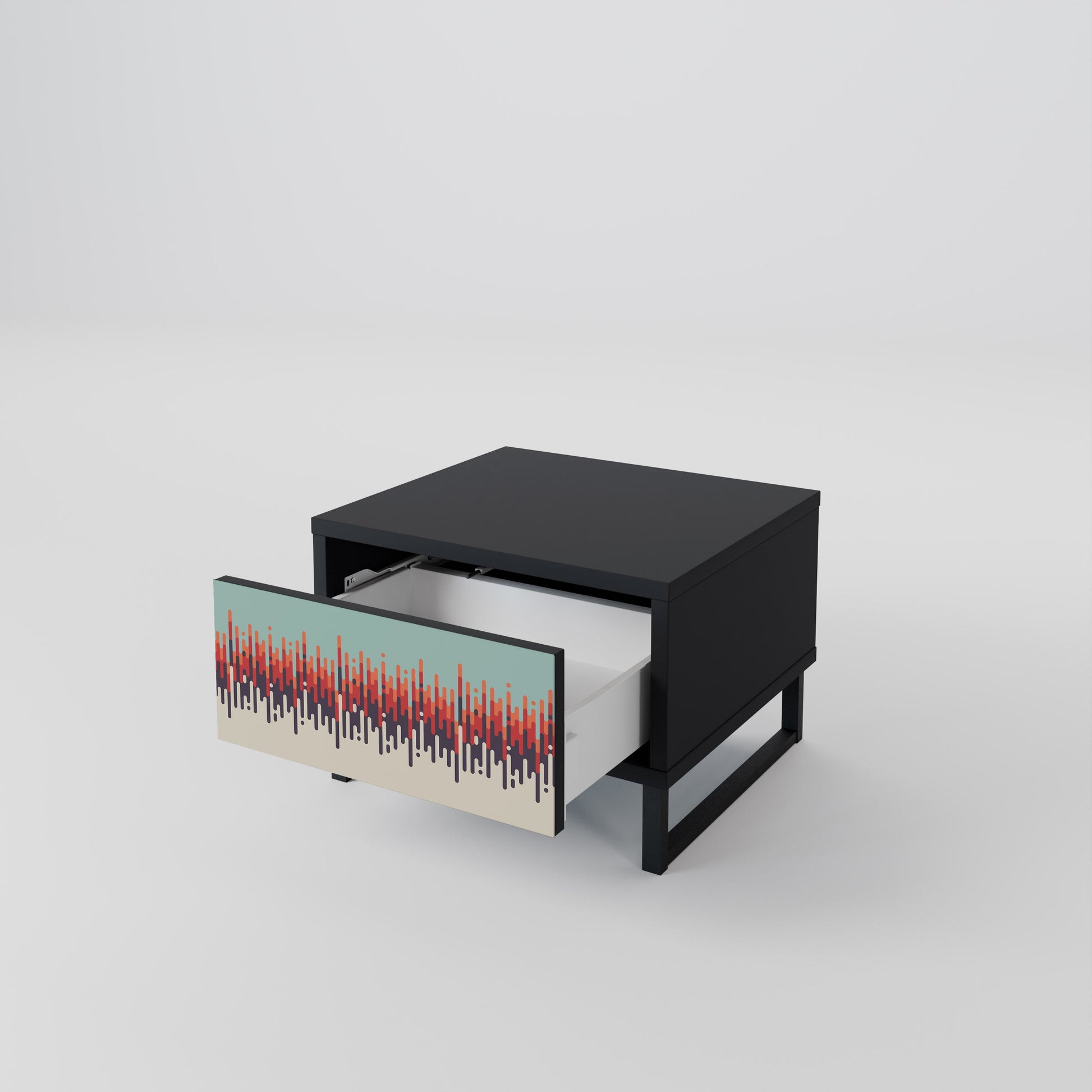 Table de chevet CHROMA CONTOURS en finition noire