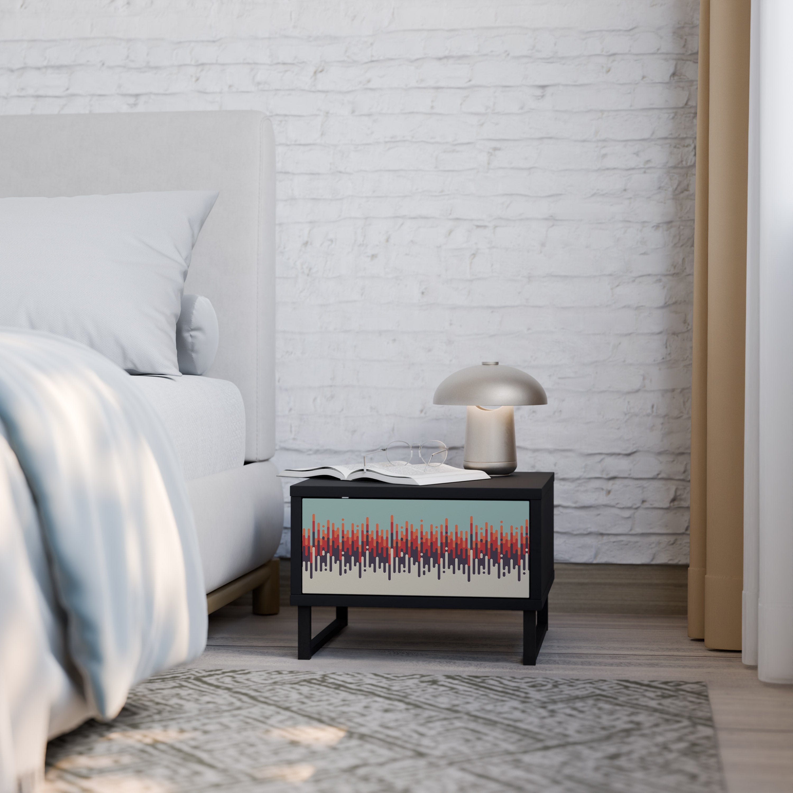 CHROMA CONTOURS Nightstand in Black Finish