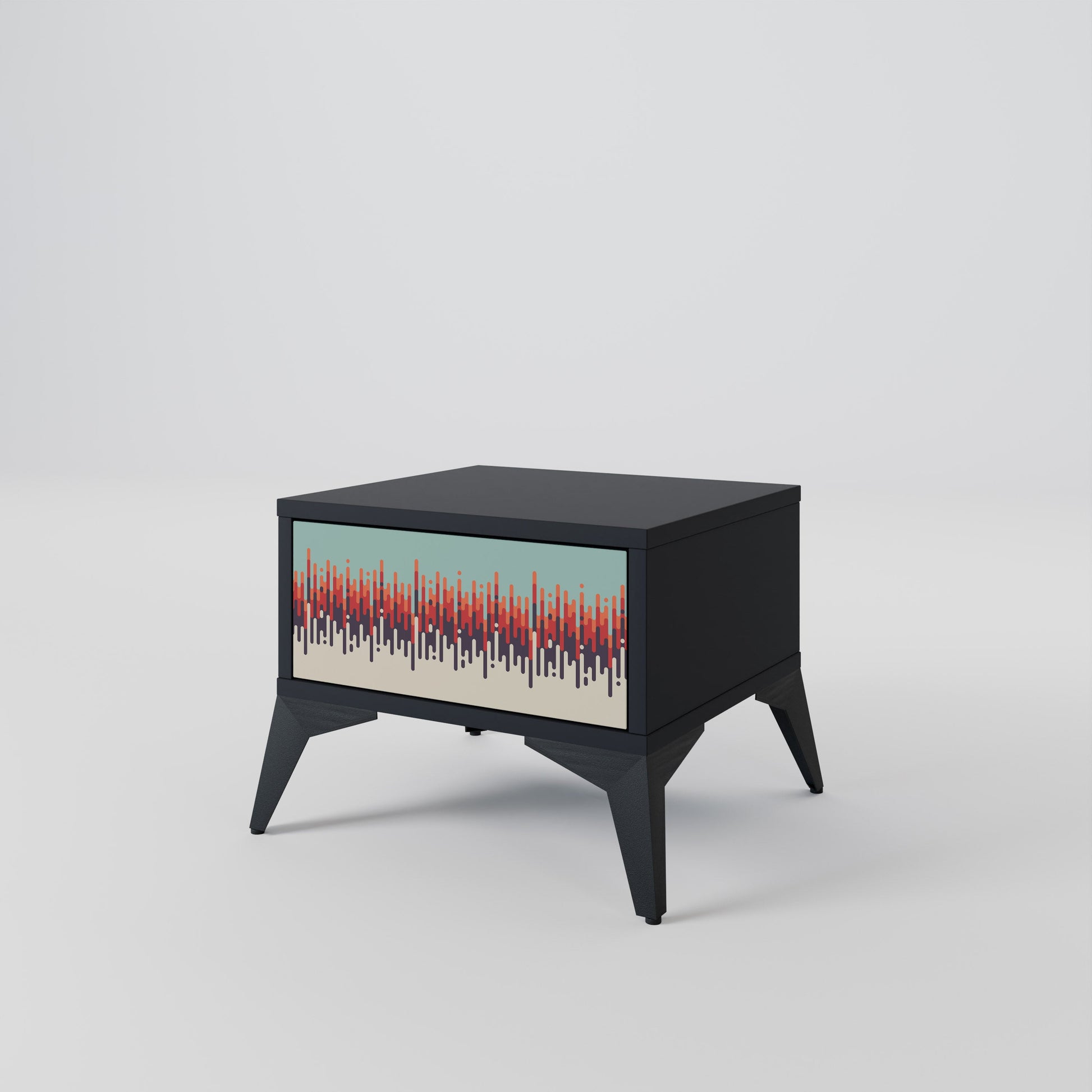 Table de chevet CHROMA CONTOURS en finition noire
