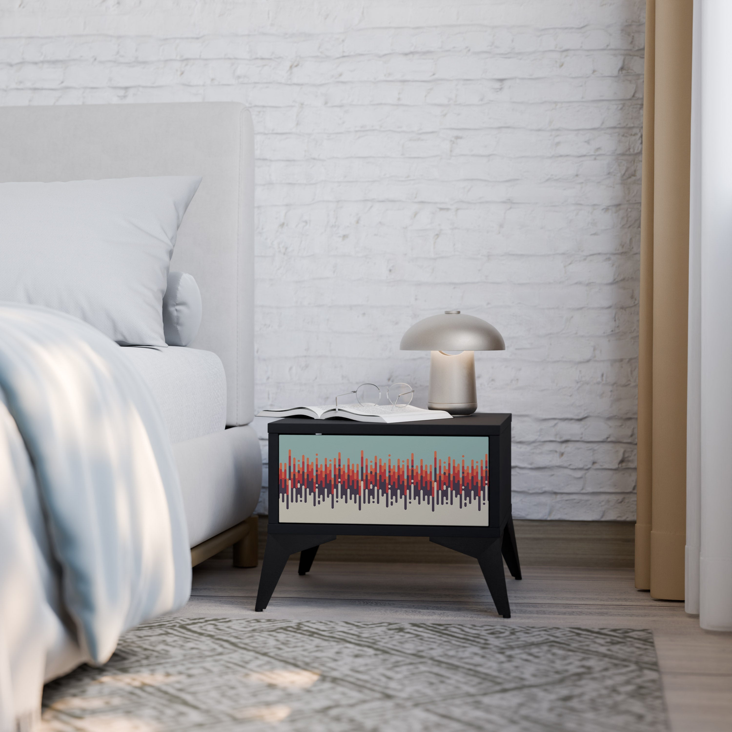 CHROMA CONTOURS Nightstand in Black Finish