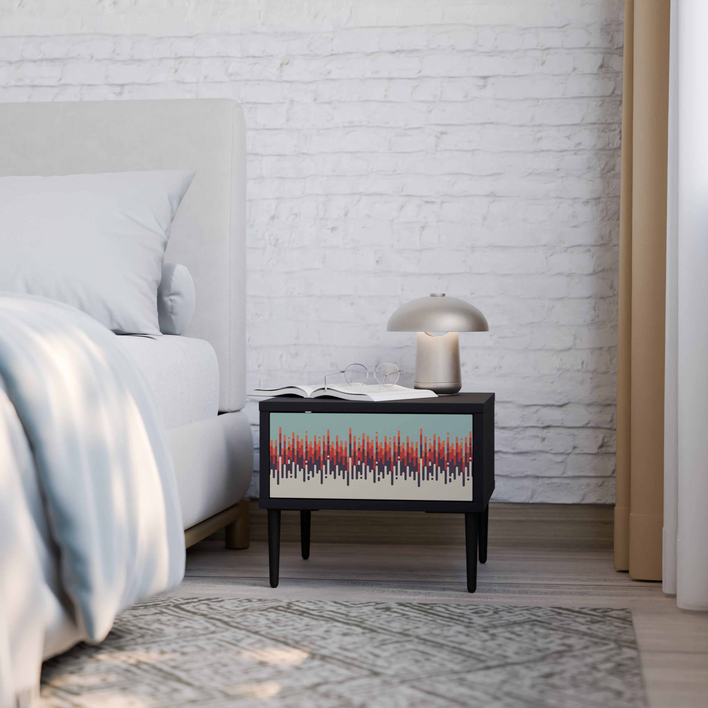 CHROMA CONTOURS Nightstand in Black Finish