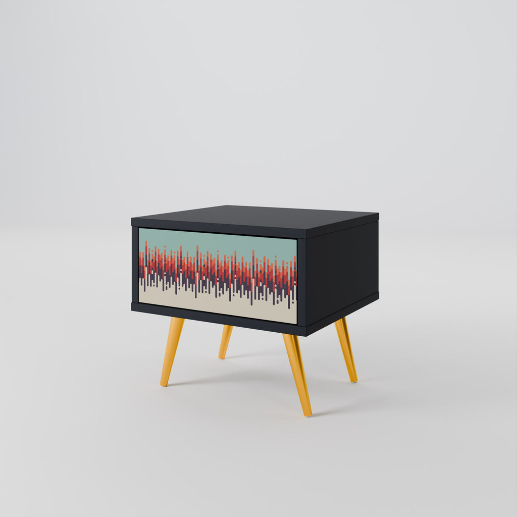 Table de chevet CHROMA CONTOURS en finition noire