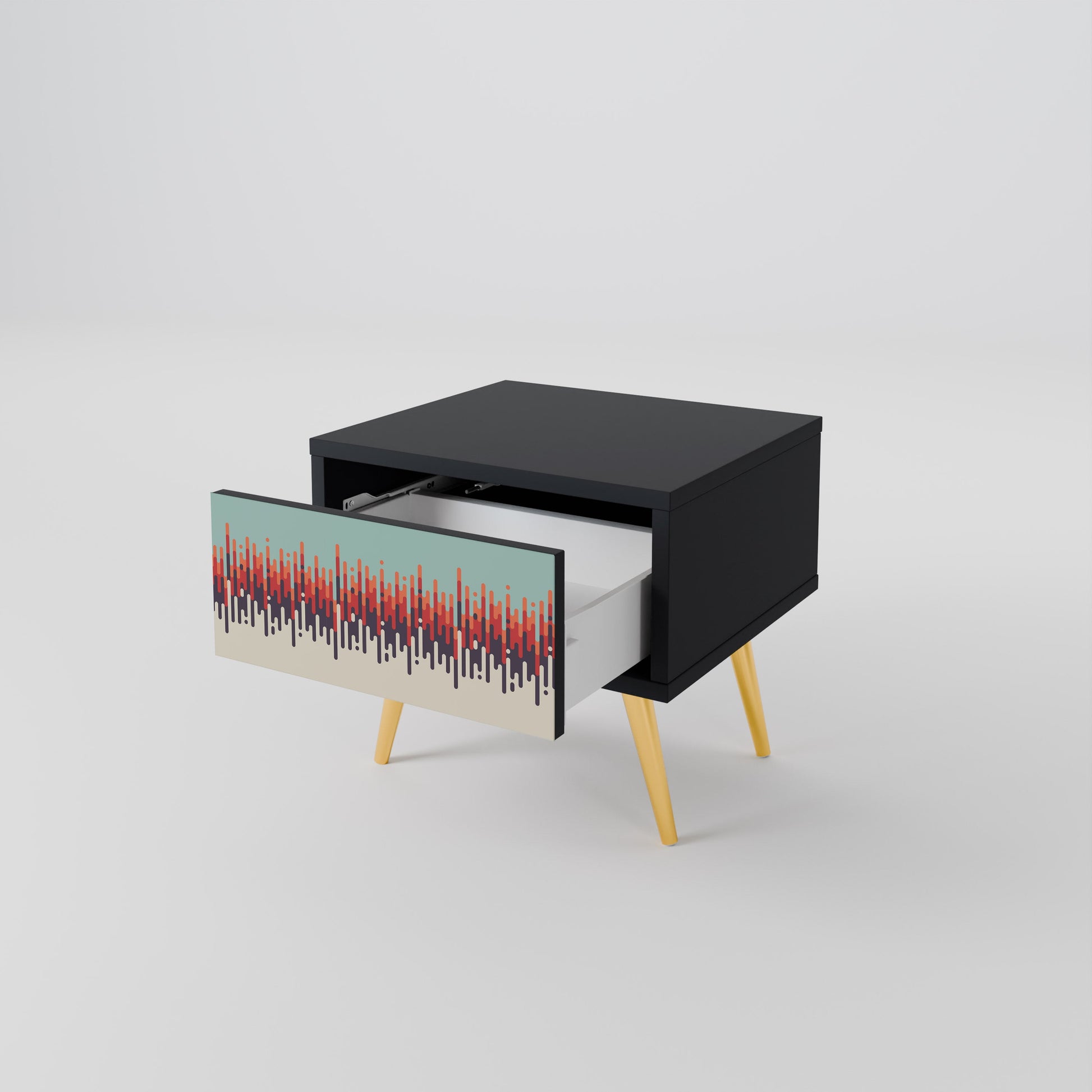 Table de chevet CHROMA CONTOURS en finition noire