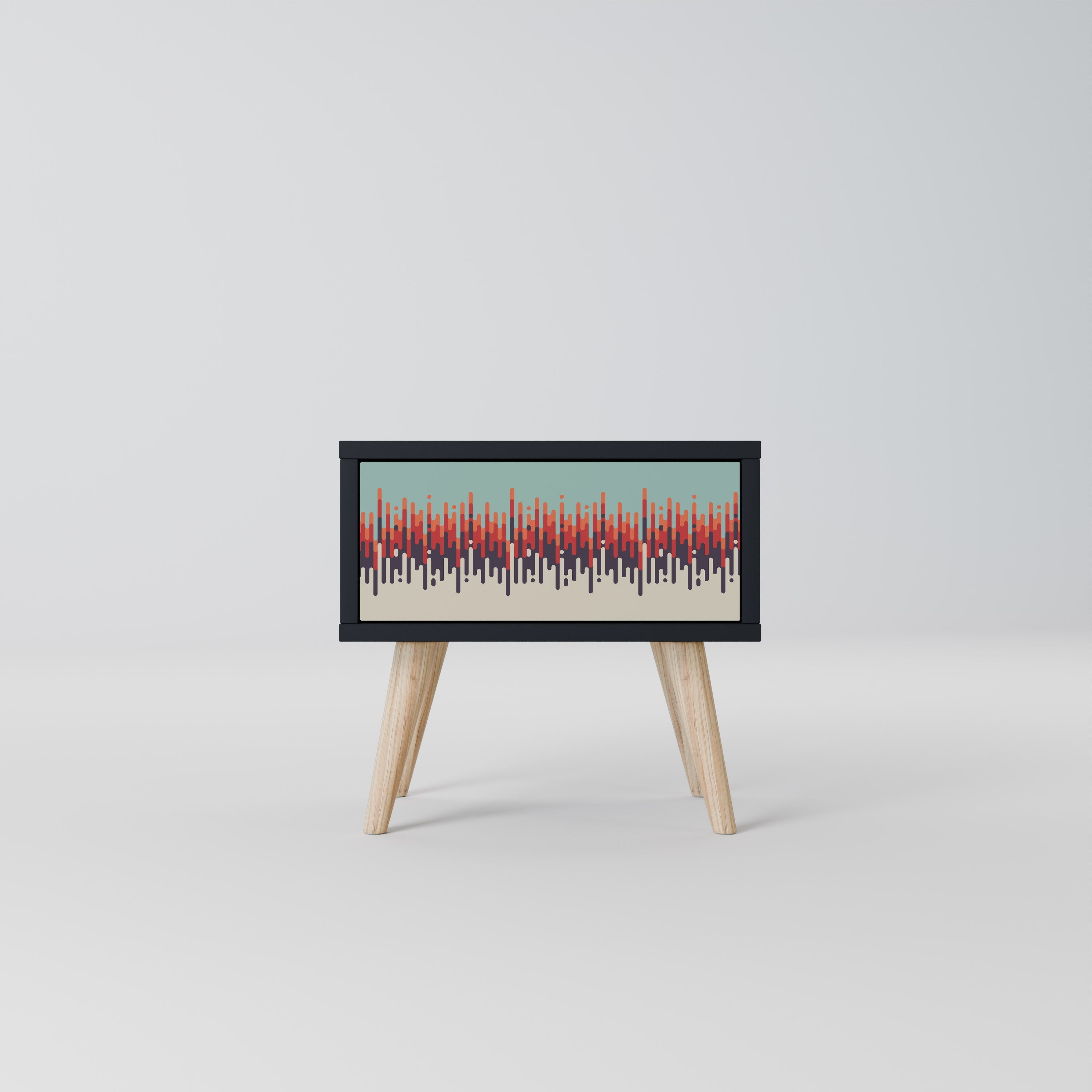 Table de chevet CHROMA CONTOURS en finition noire