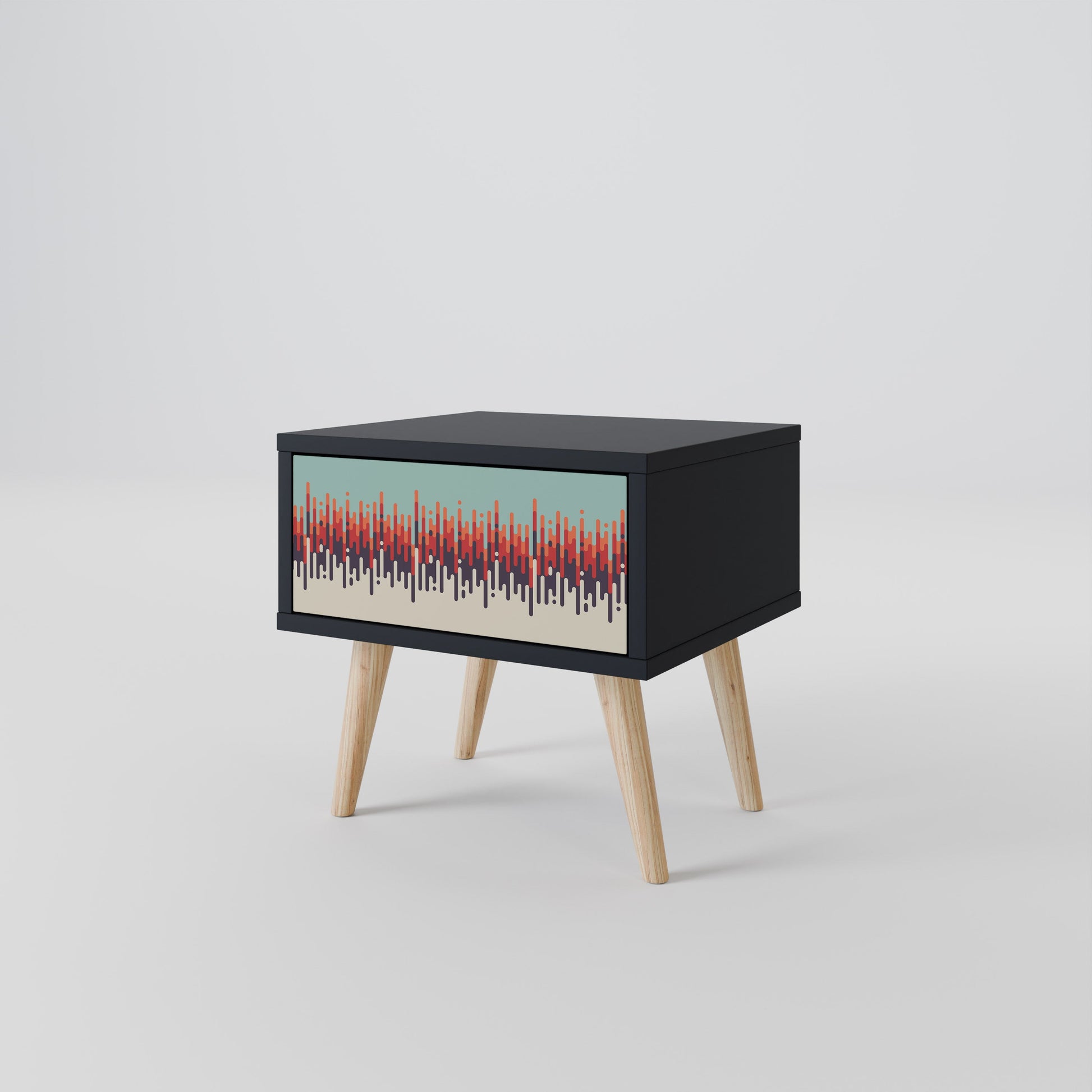 Table de chevet CHROMA CONTOURS en finition noire