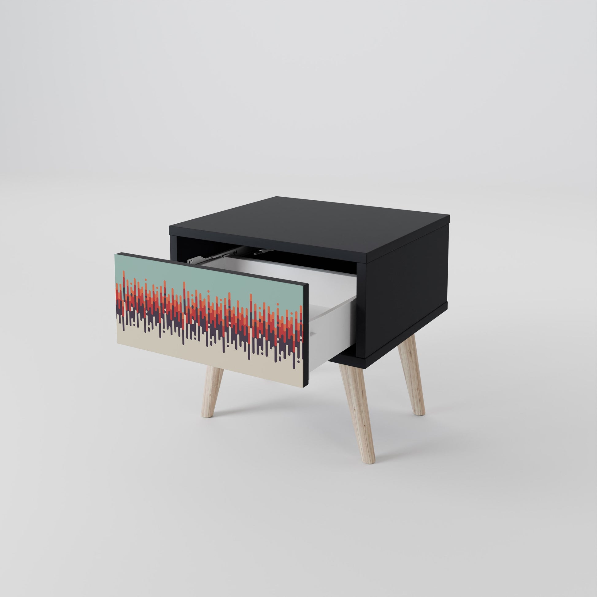 Table de chevet CHROMA CONTOURS en finition noire