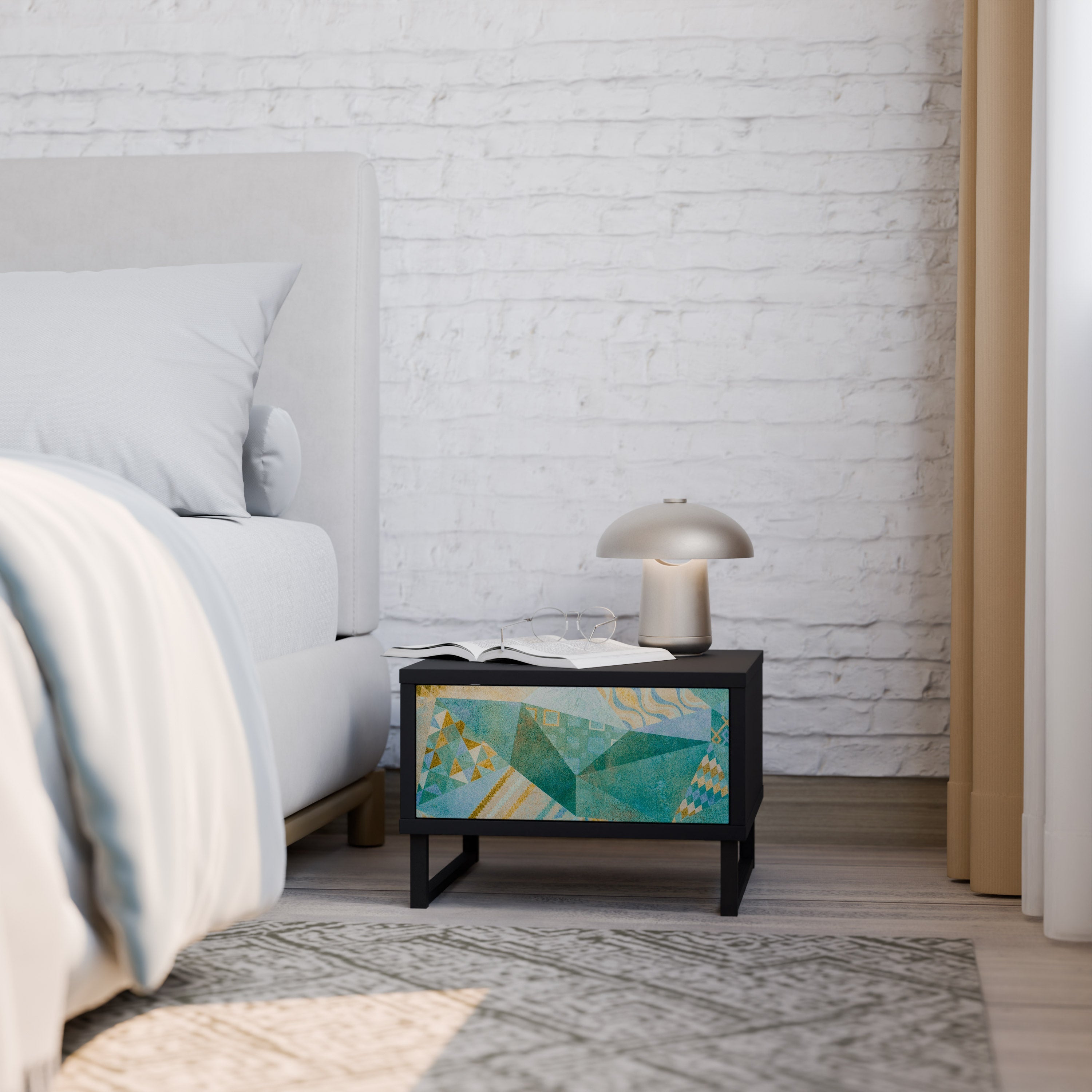 SPECTRUM SPLENDOR Nightstand in Black Finish