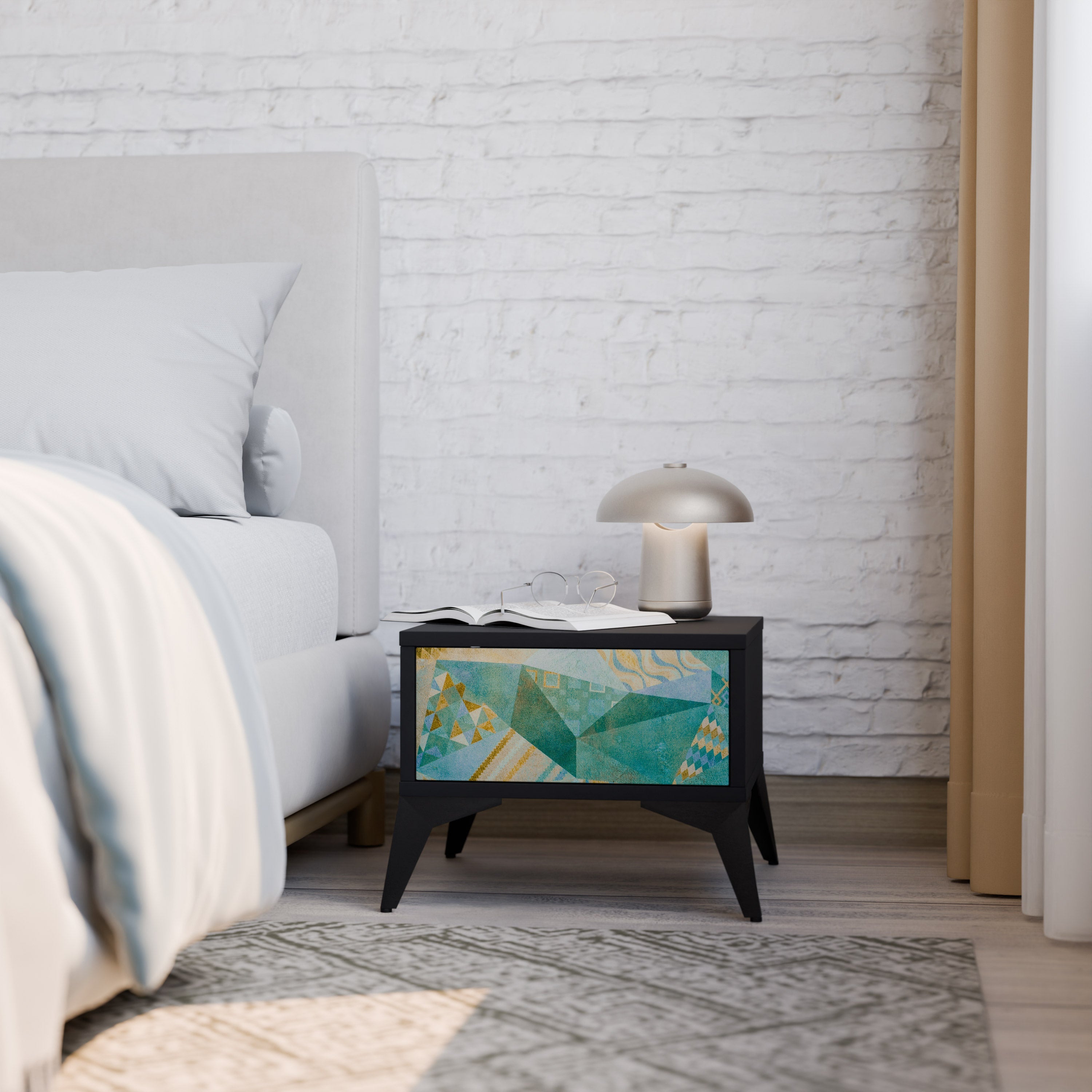 SPECTRUM SPLENDOR Nightstand in Black Finish