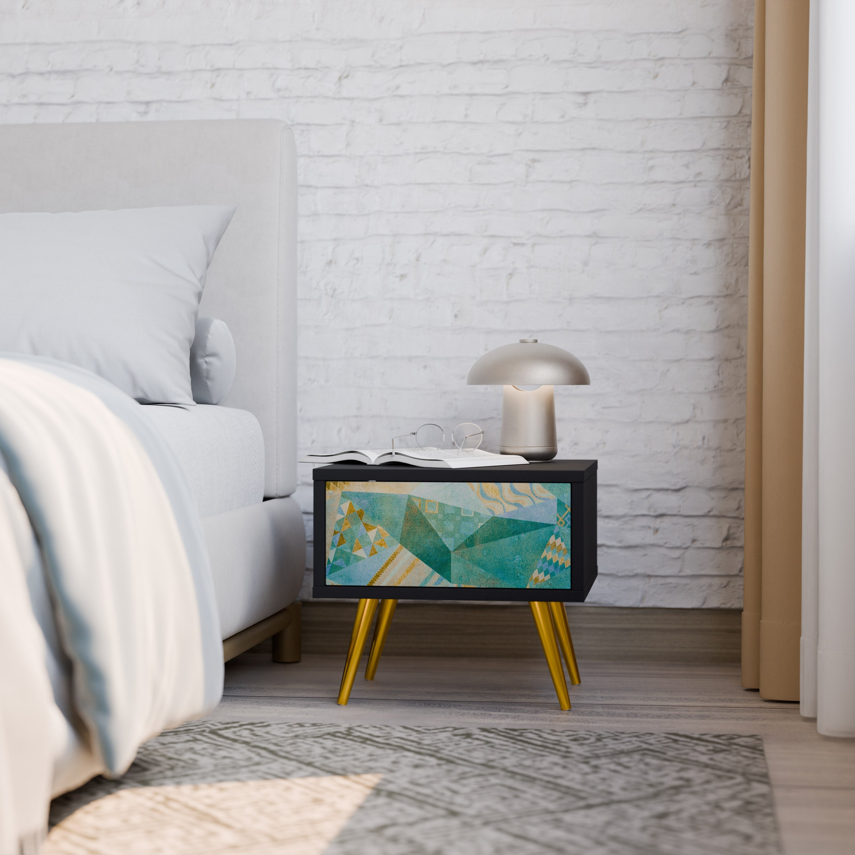 SPECTRUM SPLENDOR Nightstand in Black Finish