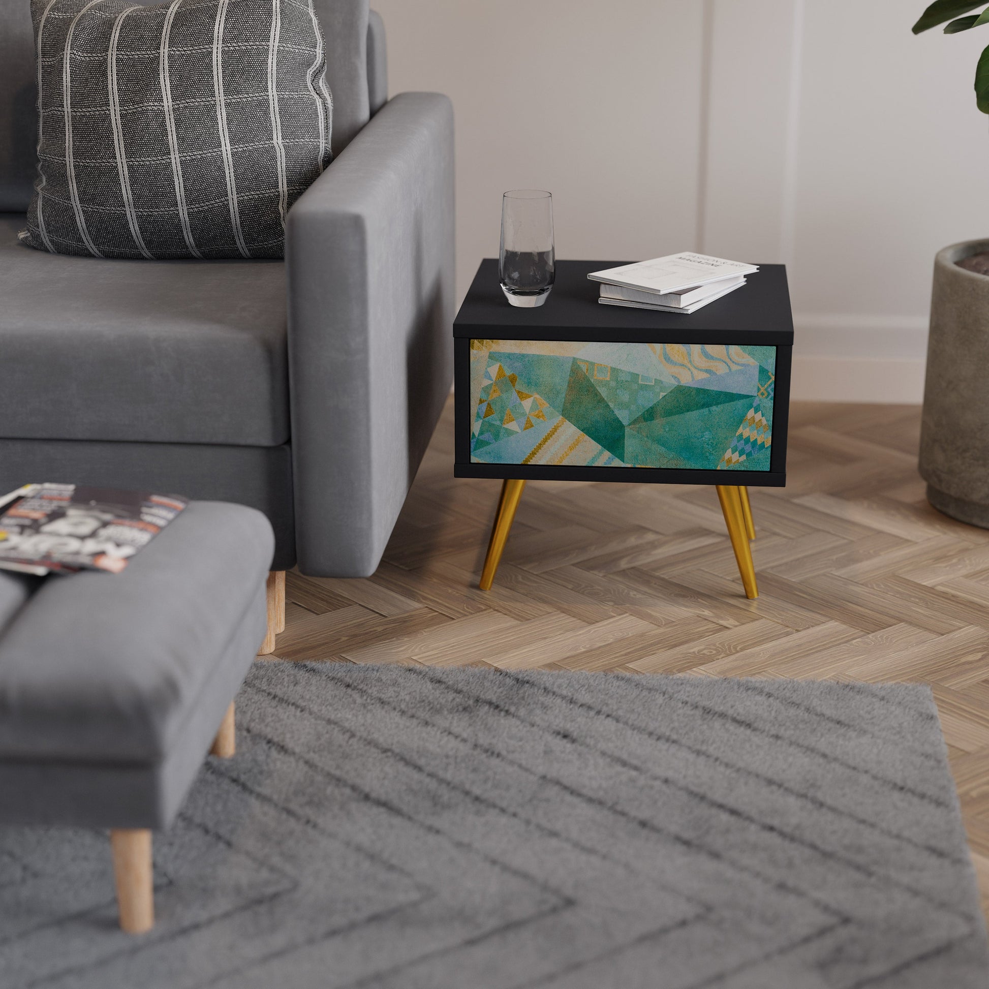 Table de chevet SPECTRUM SPLENDOR en finition noire