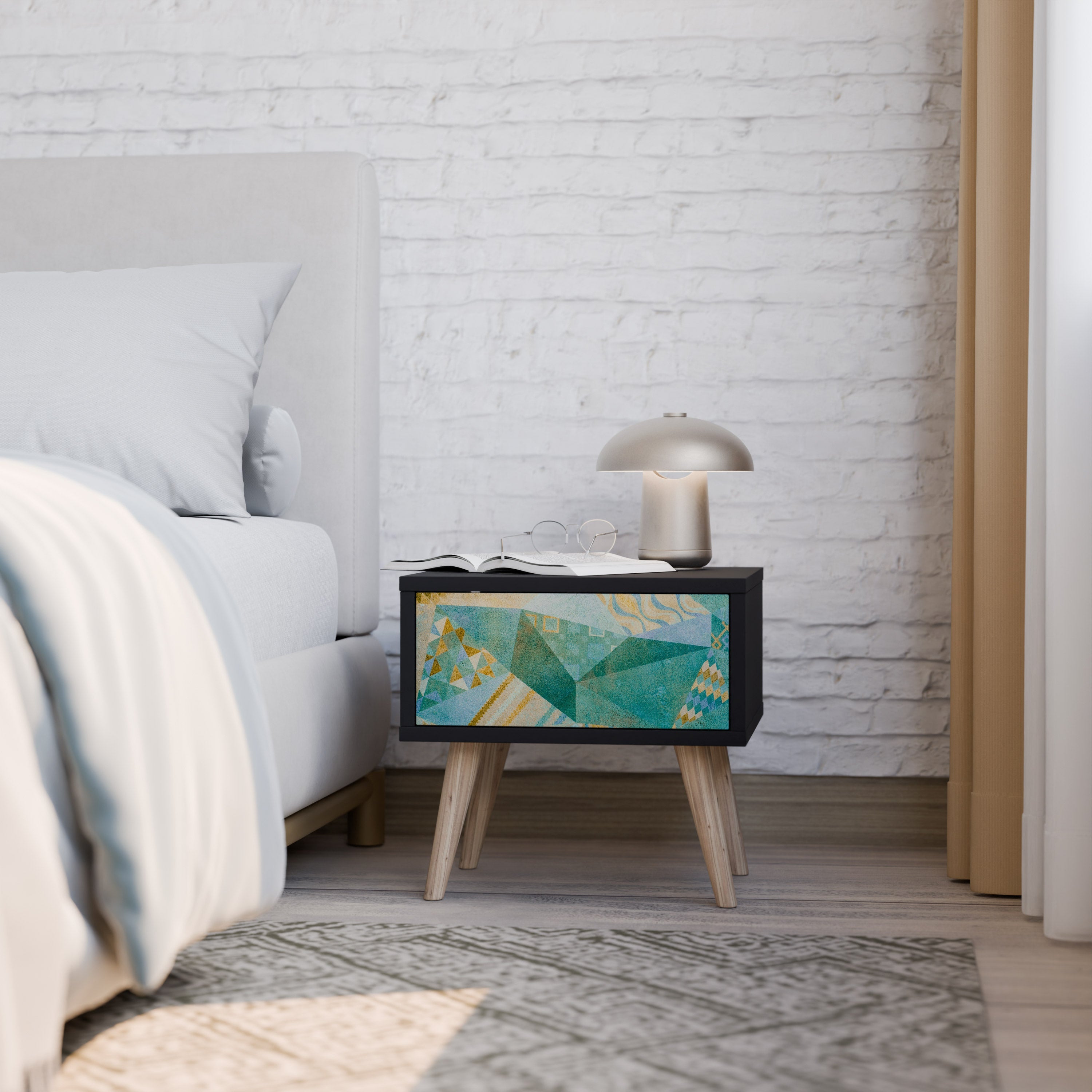 SPECTRUM SPLENDOR Nightstand in Black Finish