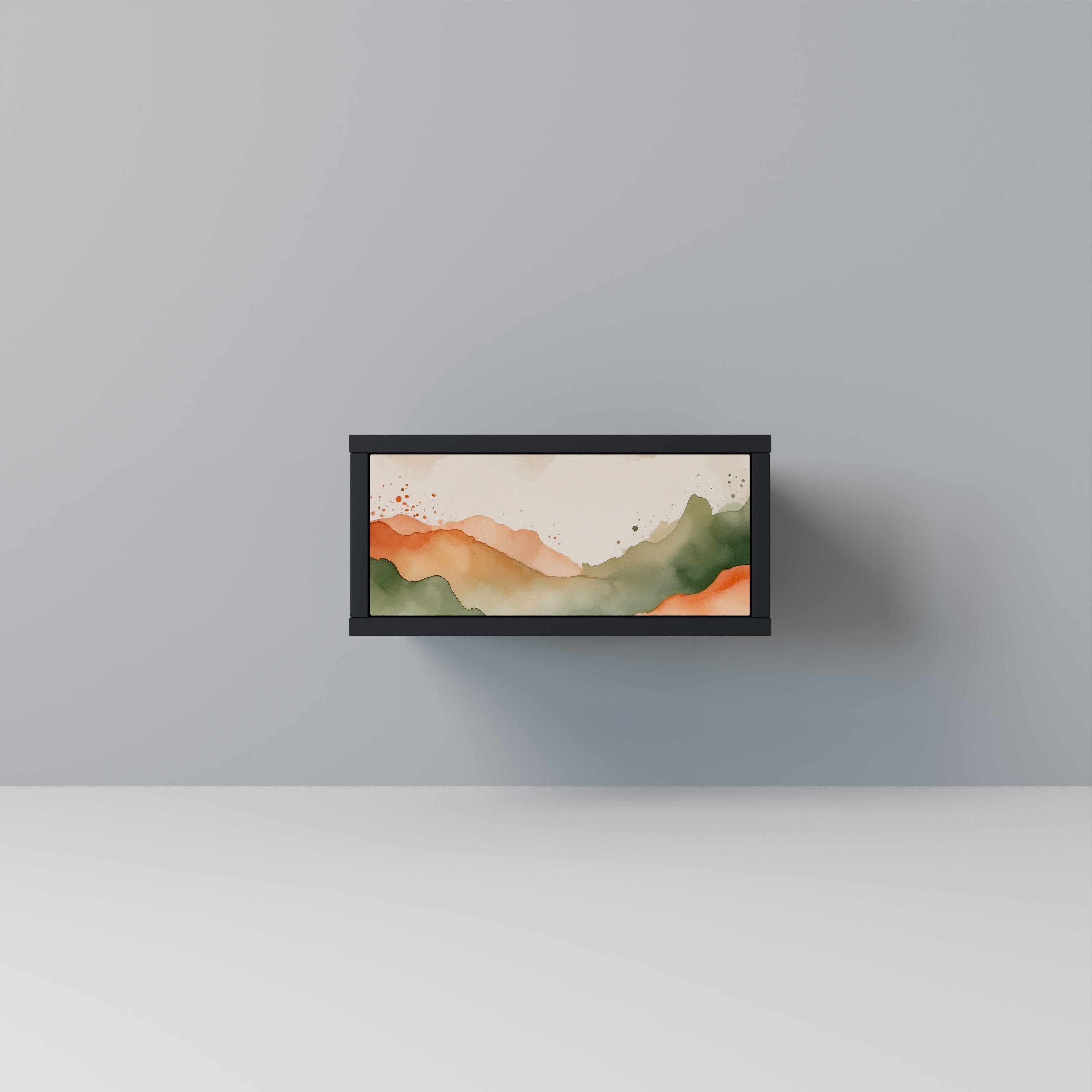 Table de chevet WATERCOLOR PEAKS en finition noire