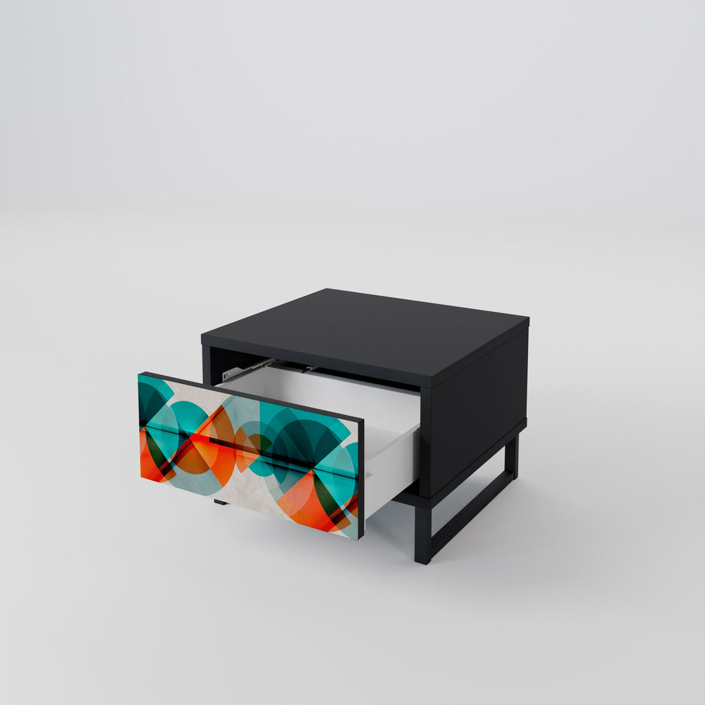 Table de chevet CIRCULAR RHAPSODY en finition noire